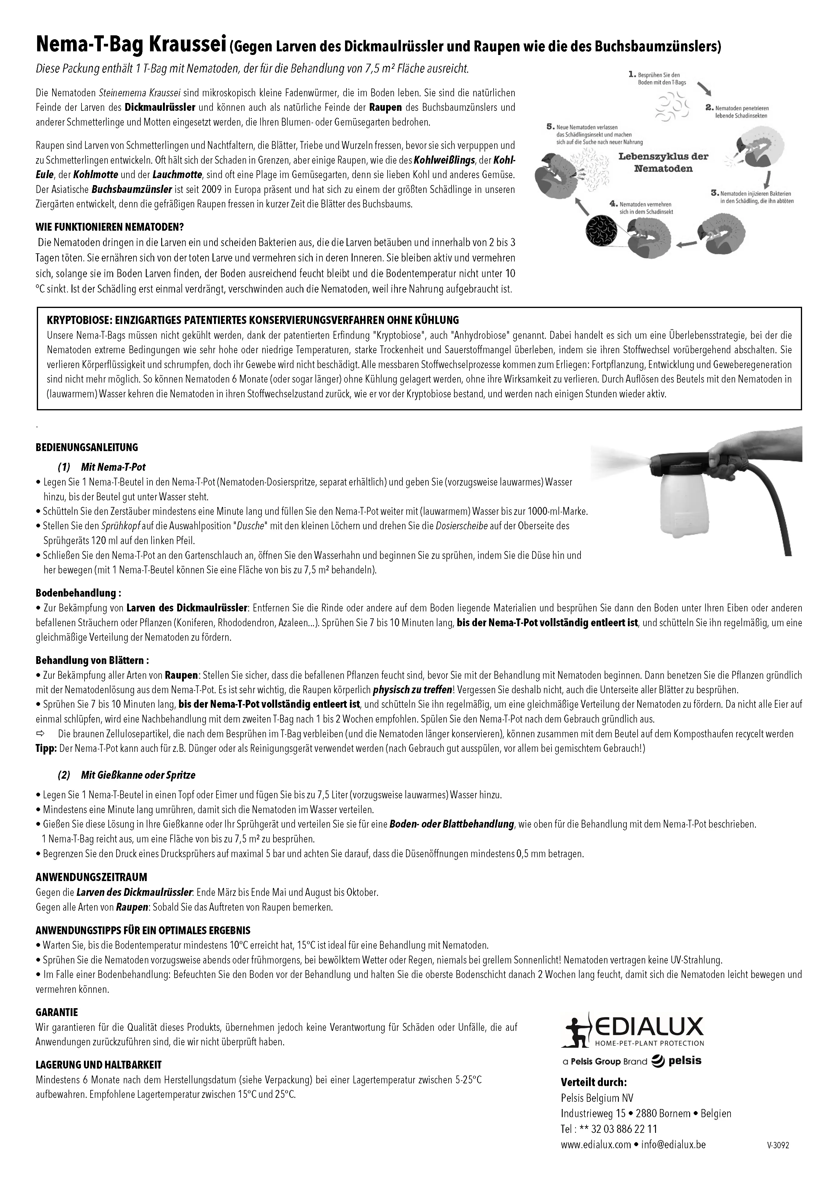 Edialux Nematoden T-Bag Kraussei gegen Dickmaulrüssler 7,5 m²