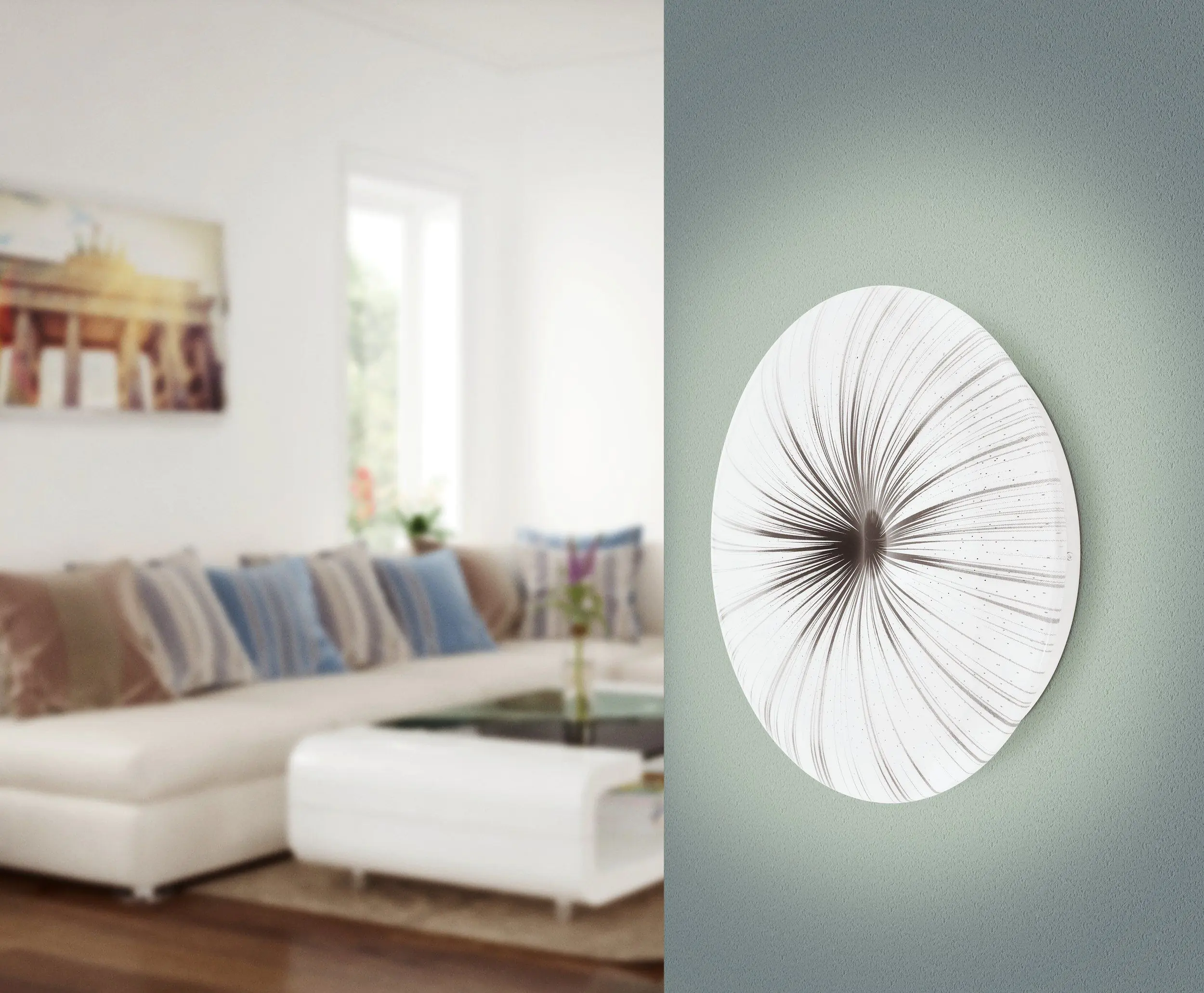 Eglo LED Deckenleuchte Nieves weiß-silber Ø 41 cm warmweiß Eglo LED Deckenleuchte Nieves weiß-silber Ø 41 cm warmweiß