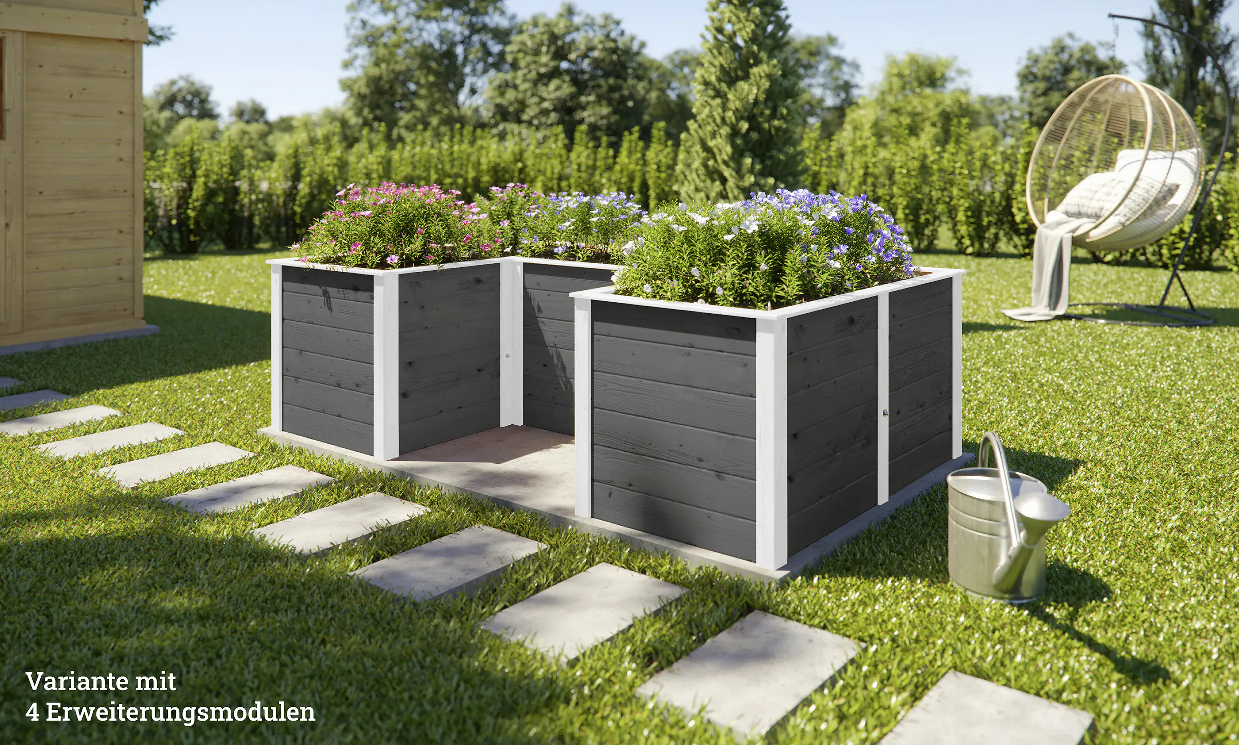 Weka Ergänzungssatz Hochbeet Modular , 21 mm, anthrazit, 67 cm