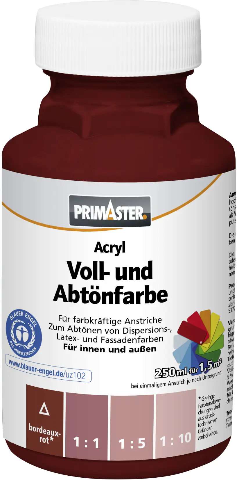 Primaster Voll- und Abtönfarbe 250 ml bordeaux matt