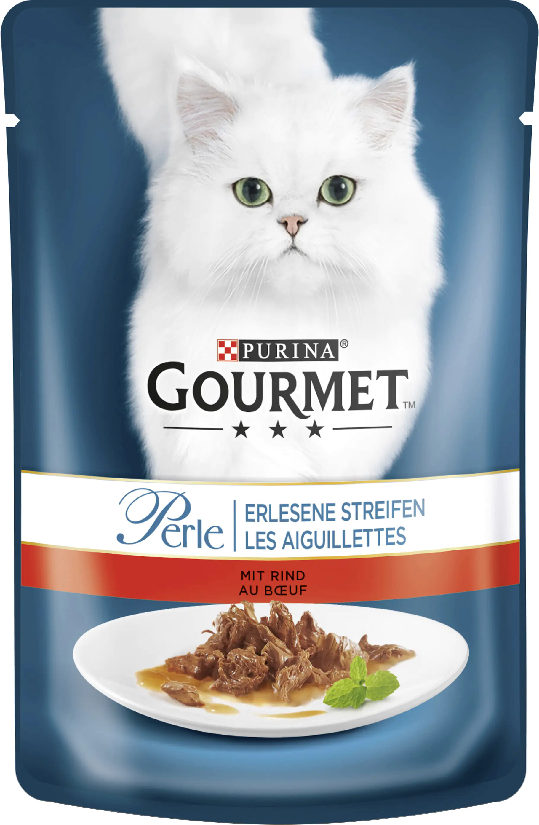 4000487225930 Gourmet Perle Erlesene Streifen mit Rind 85 g