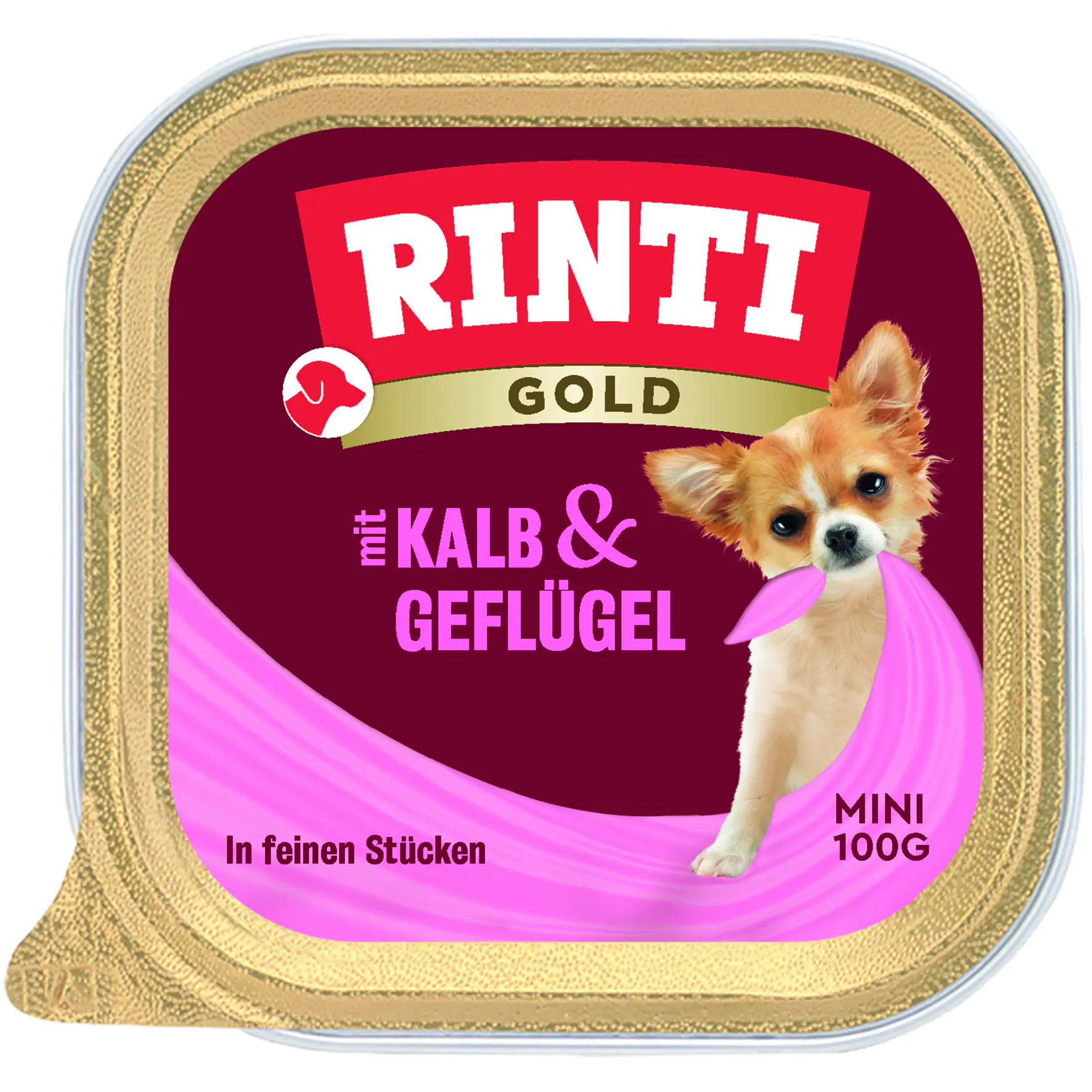 Rinti Gold mini Hundenassfutter 100 g Kalb & Geflügel
