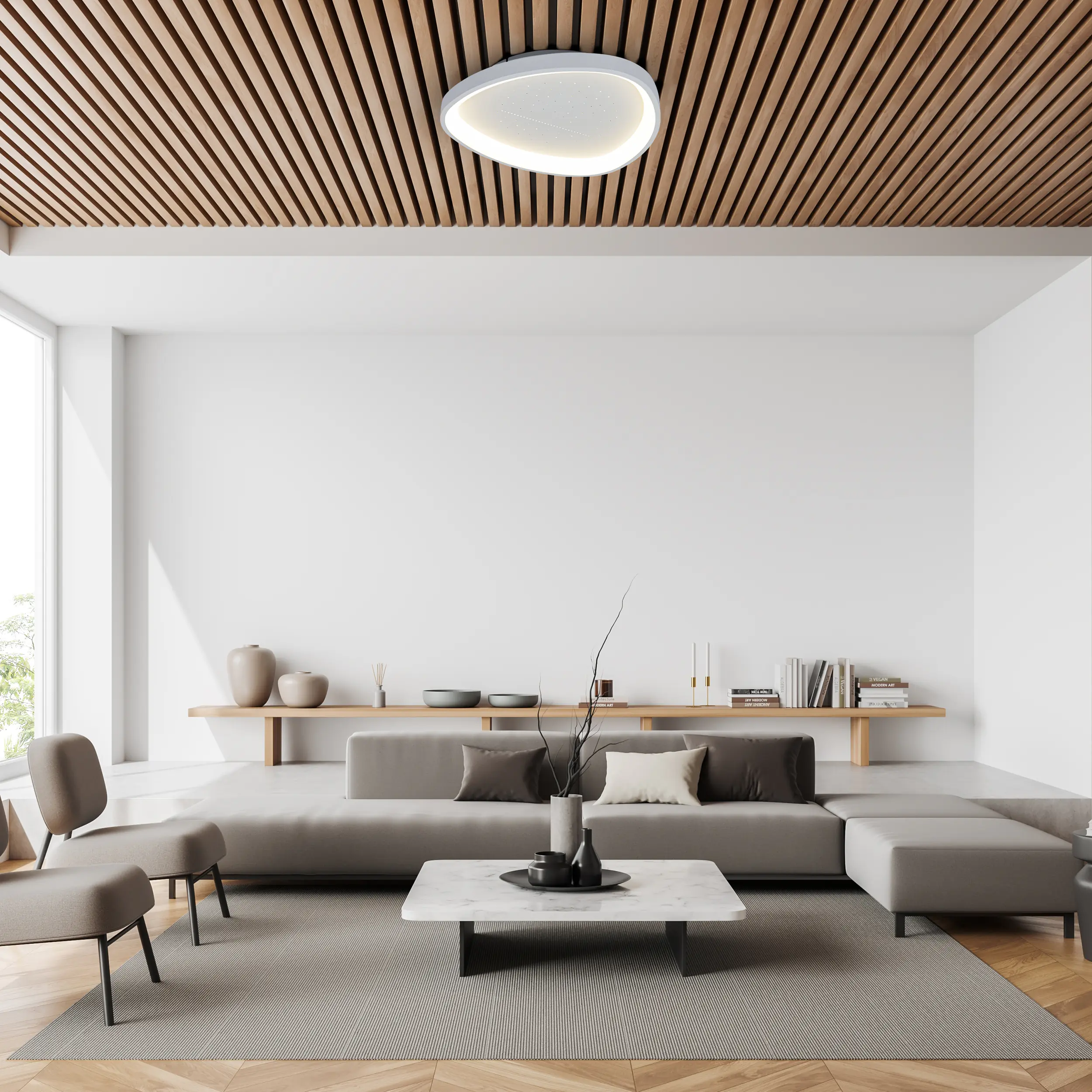 Light & More LED Deckenleuchte Oval 32W weiß