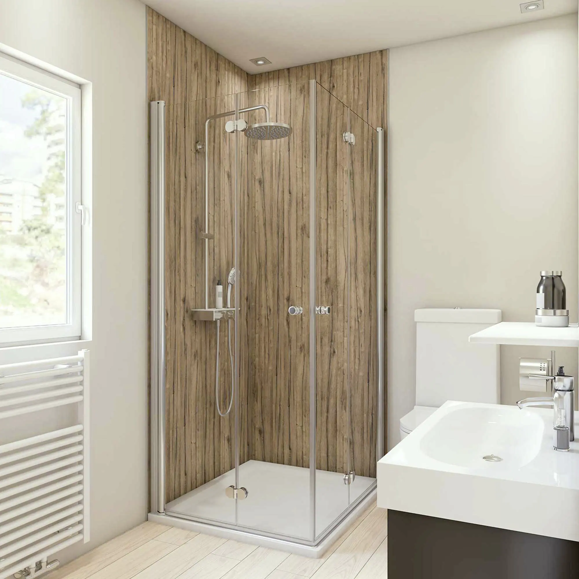 Breuer Duschrückwand Holzdekor Eiche Dekor 150 x 255 x 0,3 cm