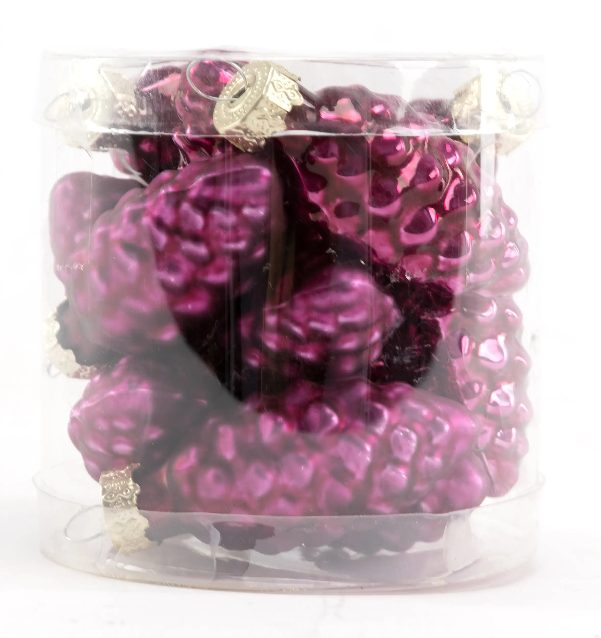 4333692537308 TrendLine Weihnachtskugeln Glas-Tannenzapfen 6 cm magnolienrosa 12 Stück