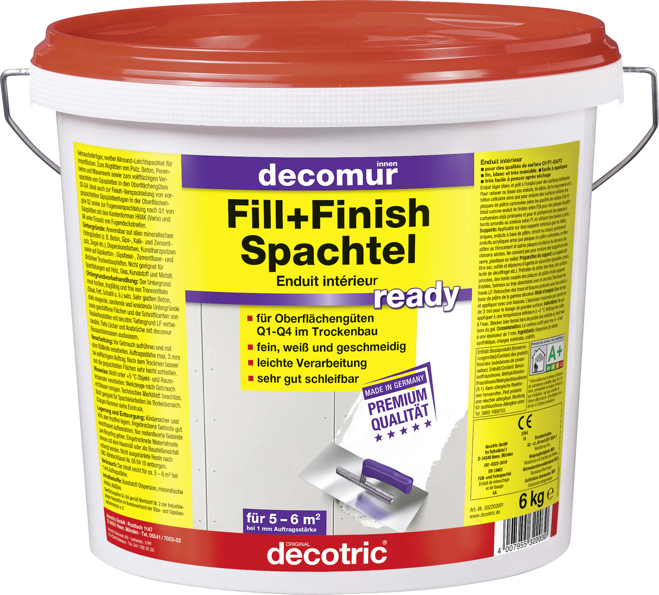 Decotric Decomur Fill+Finish Spachtel ready 6 kg Decotric Decomur Fill+Finish Spachtel ready 6 kg