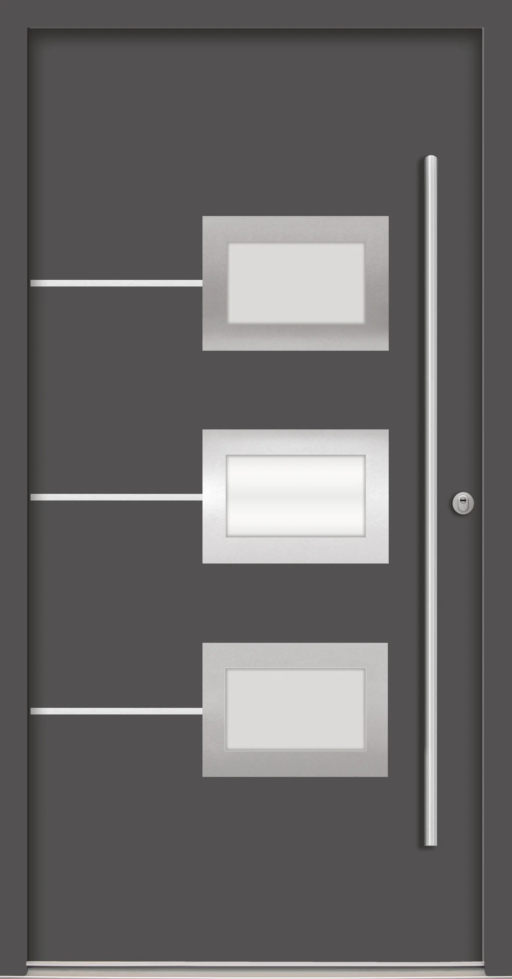 Splendoor Haustür Passivedoor Premium B03 RC2 Anthrazit DIN Rechts 100 x 210 cm