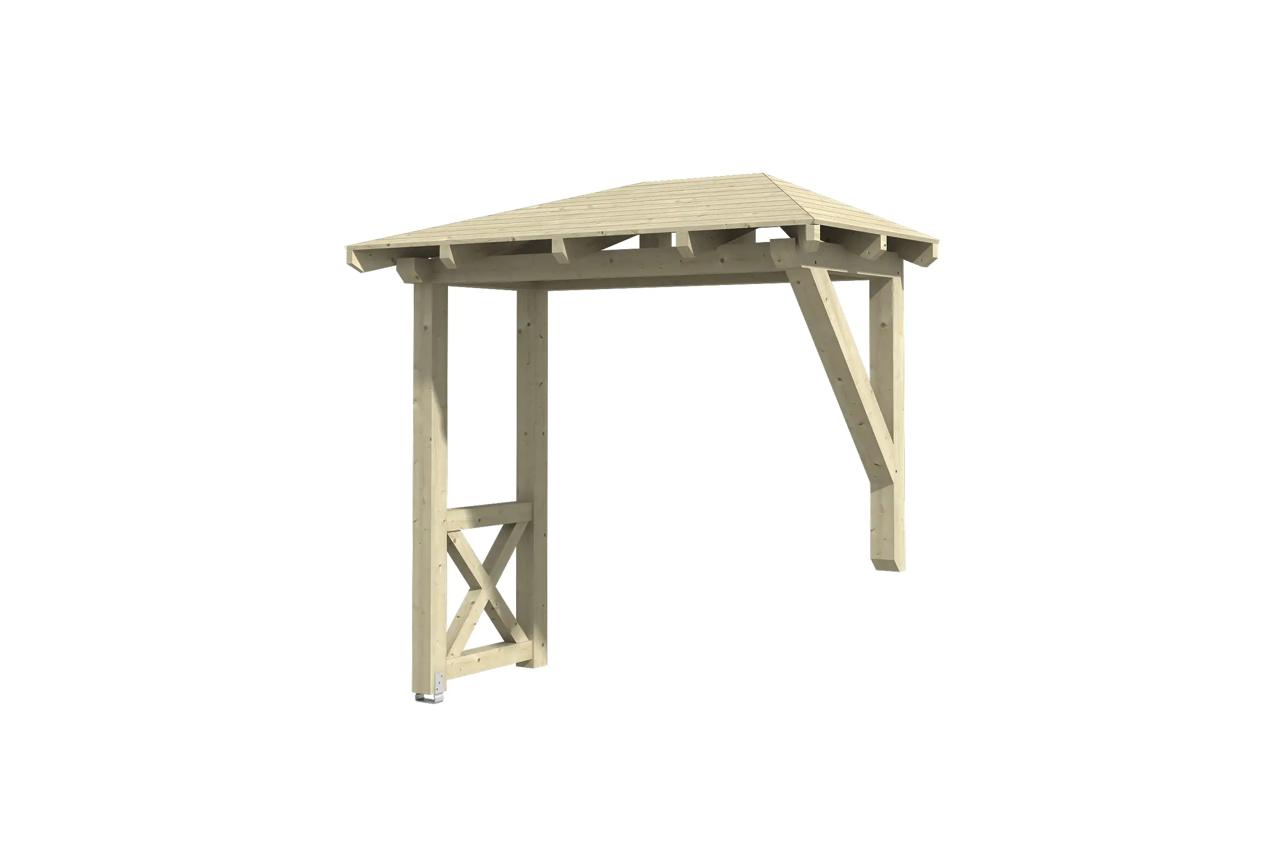 4018211206537 SKAN HOLZ Vordach Wismar Typ 3 258 x 126 cm, natur