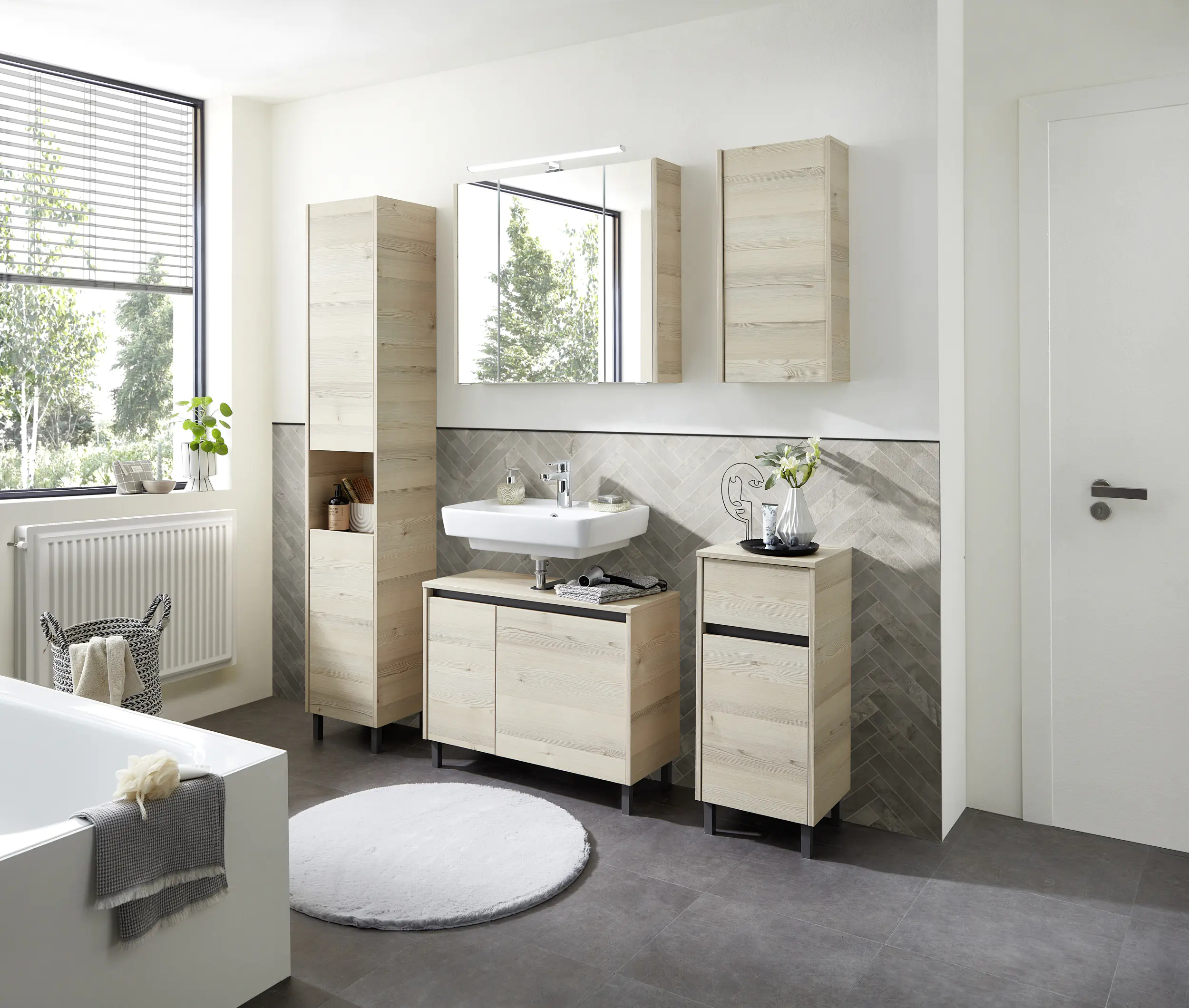 Pelipal Hängeschrank Polar Quickset 393 Pinie/Akzent Quarzgrau 35 cm