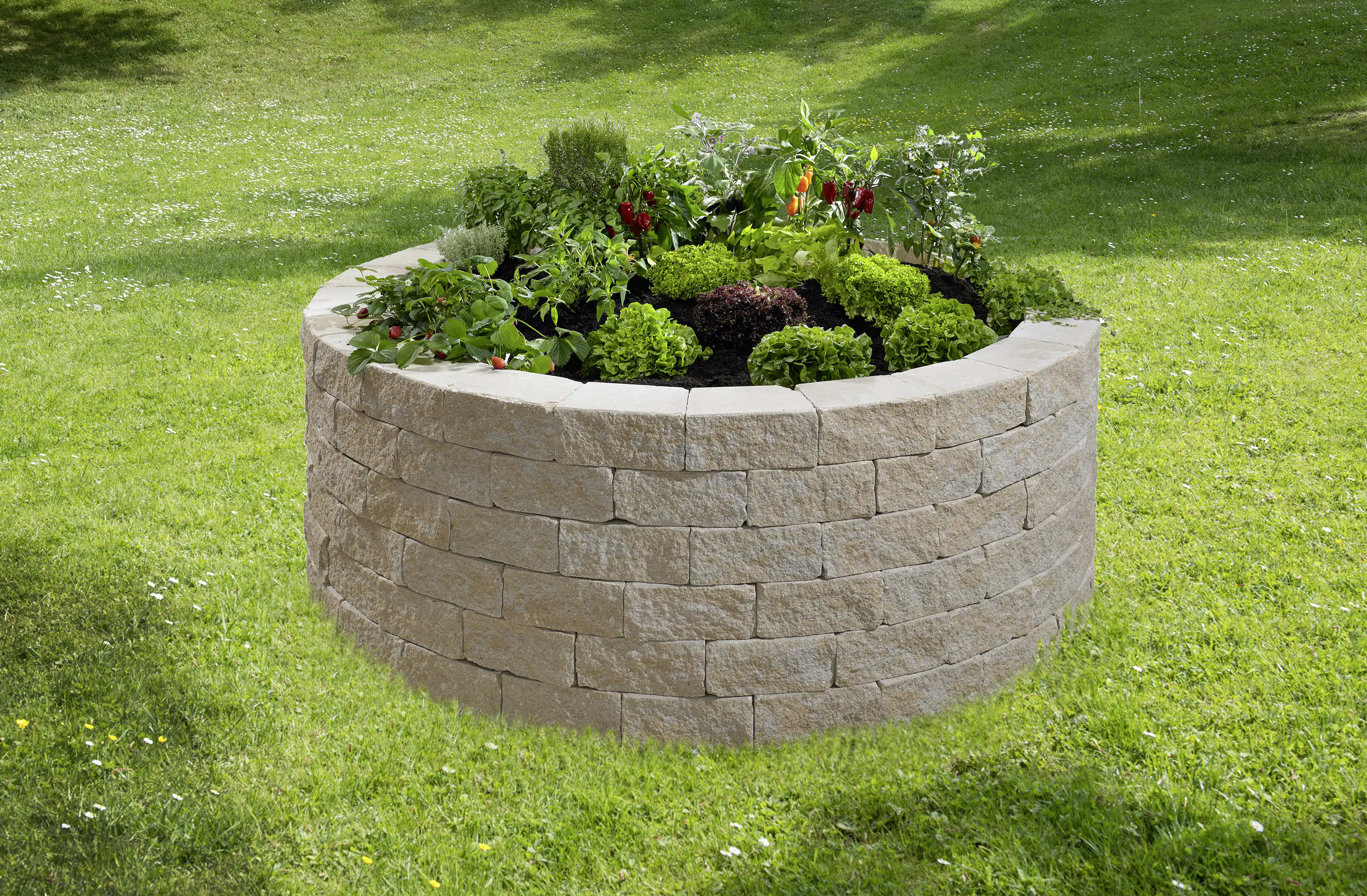 Kann Hochbeet-Set Vigneto-Rondell Ø 200 x 72 cm sandsteingelb