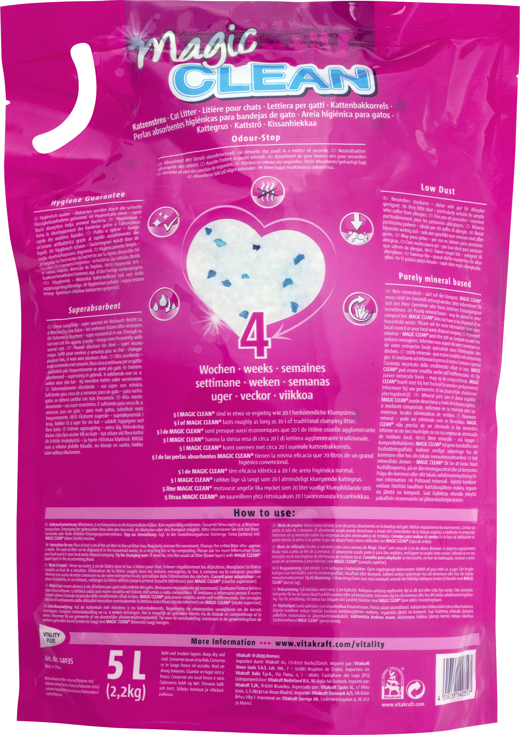 Vitakraft Katzenstreu Magic CLEAN® 5 l Silikatstreu