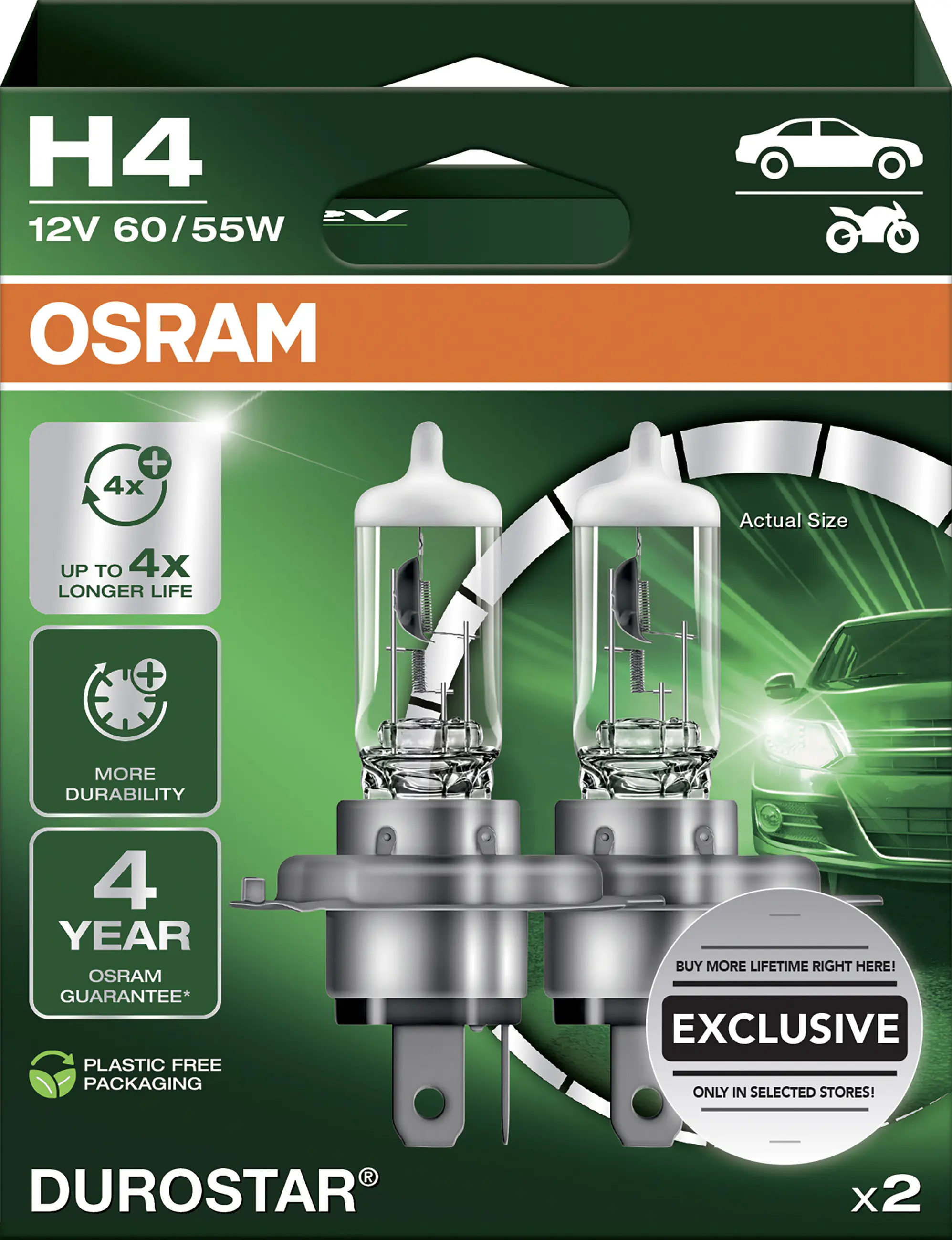 Osram Scheinwerferlampe H4 Durostar 2.0 2 Stück Osram Scheinwerferlampe H4 Durostar 2.0 2 Stück