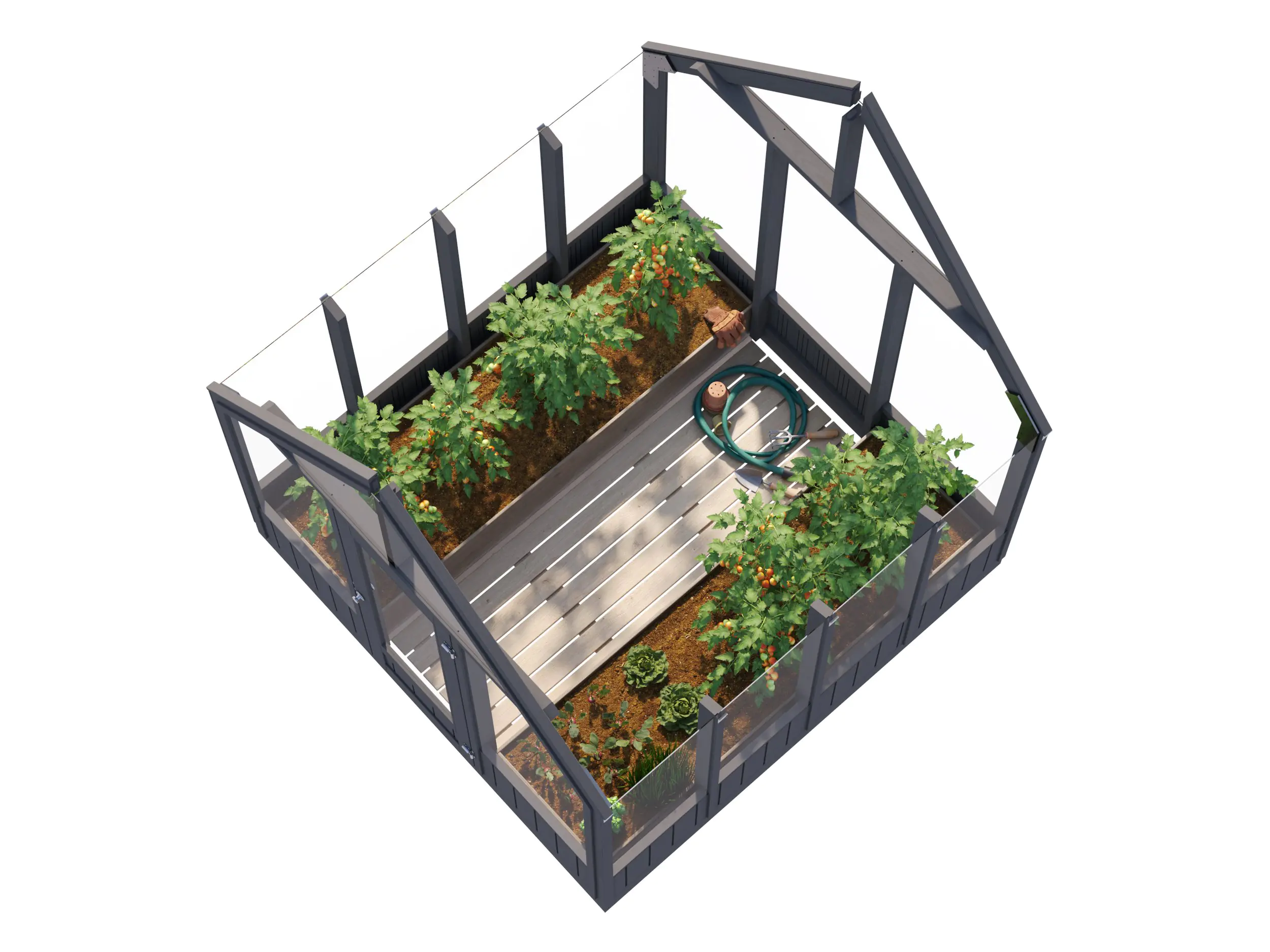 Palmako Gewächshaus Emilia 240 x 244 cm 5,4 m² 4 mm Glas  Palmako Gewächshaus Emilia 240 x 244 cm 5,4 m² 4 mm Glas