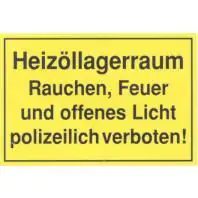 Hinweisschild Heizoellagerraum