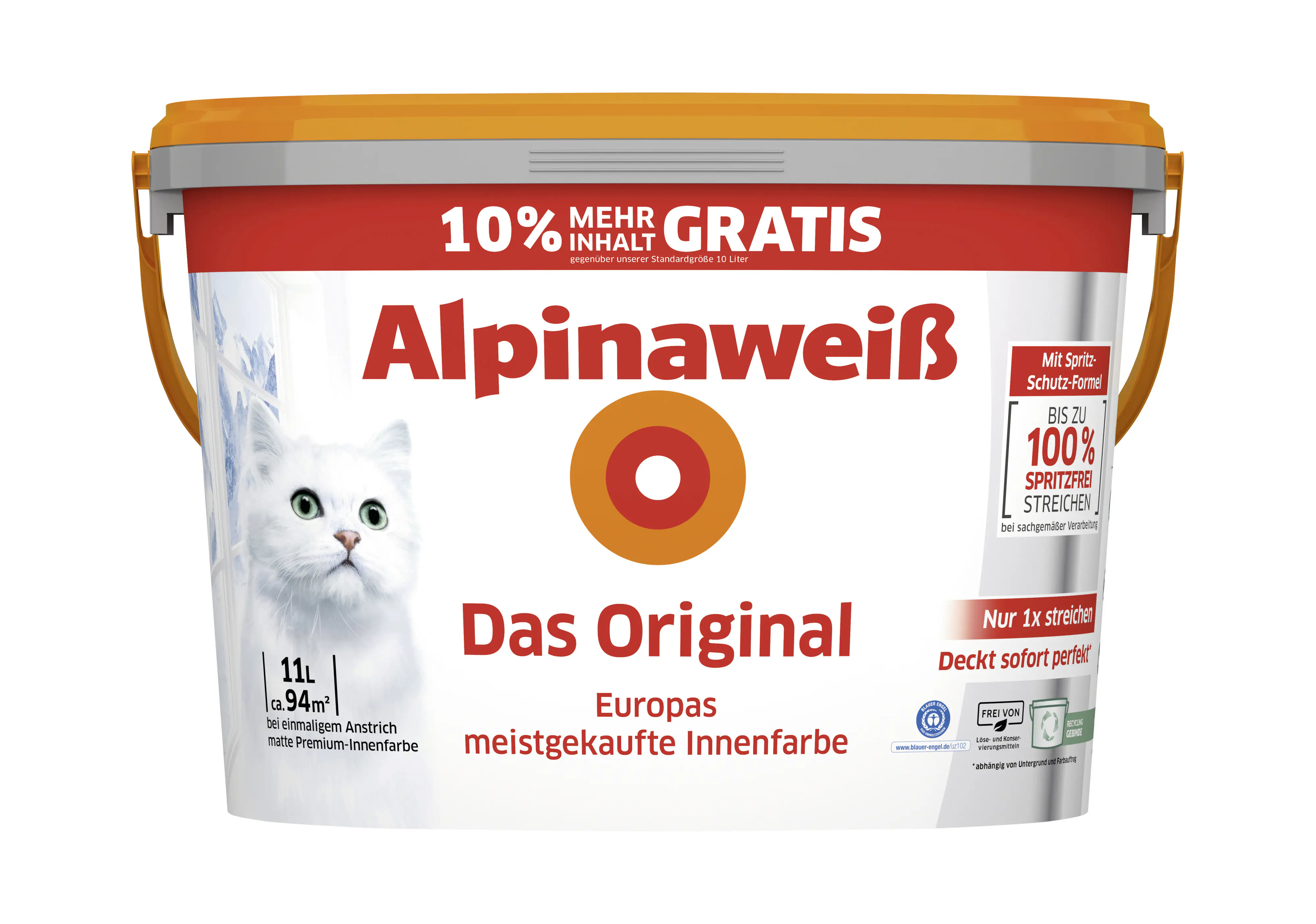 Alpinaweiß Das Original Wandfarbe weiß matt 11 L