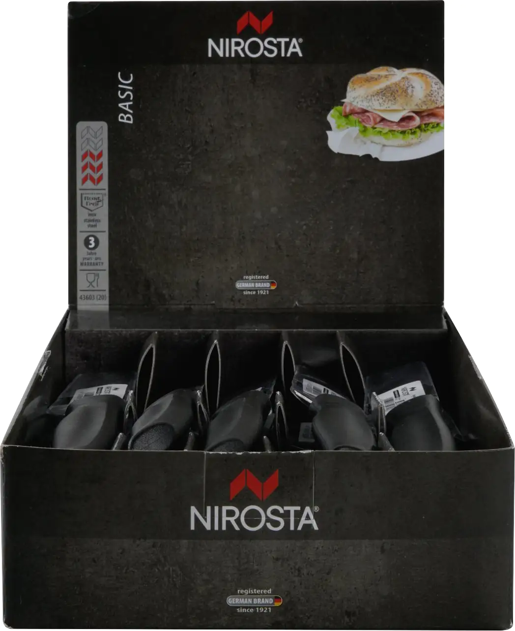 Fackelmann Brötchenmesser 20cm schwarz