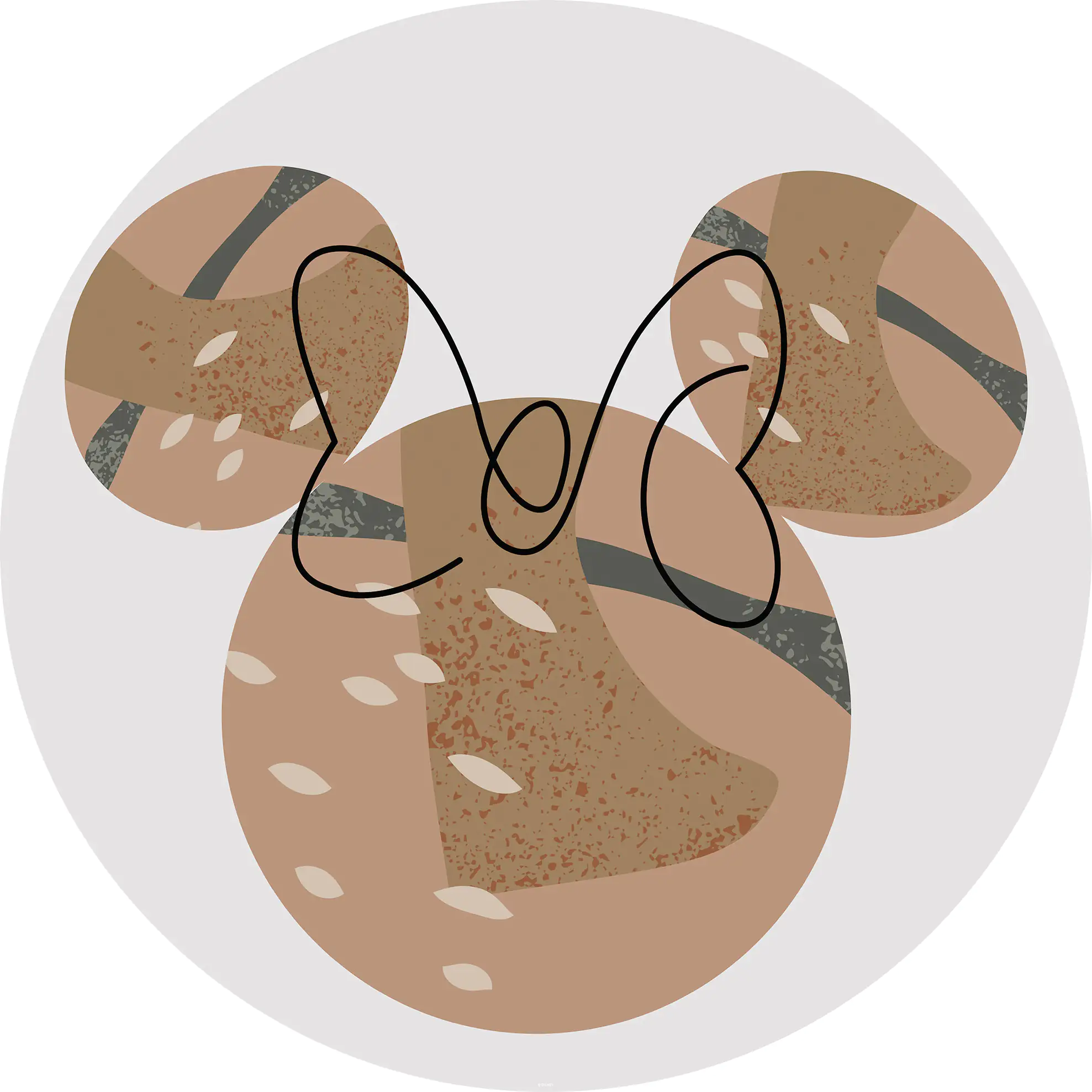 Komar Vlies Fototapete Dot Minnie Terra Ø 128 cm, selbstklebend