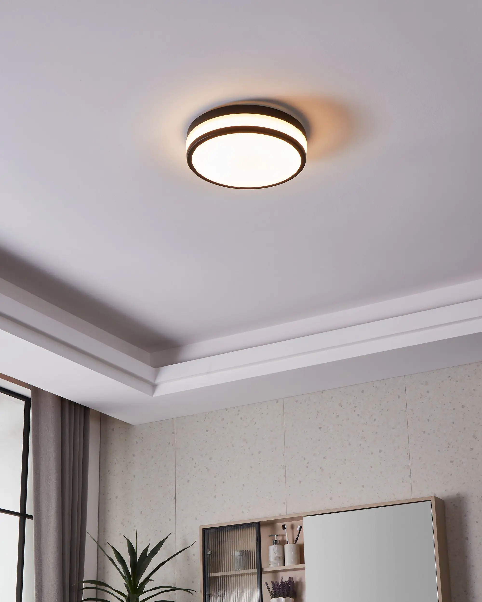 Eglo LED Deckenleuchte Palermo schwarz weiß Ø 30 cm