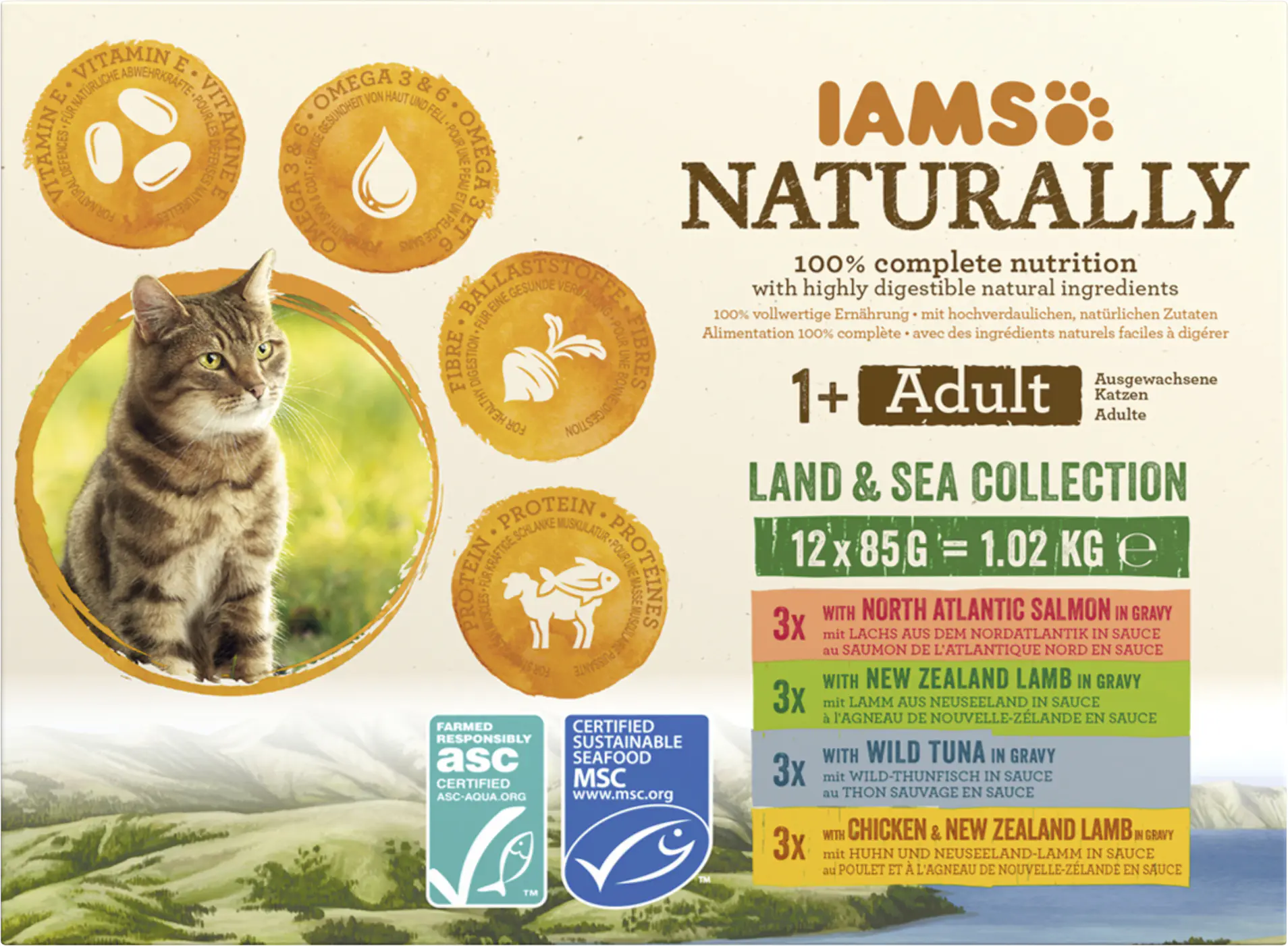 IAMS Naturally Katze Erw. Mix 12x85g 12x 85g