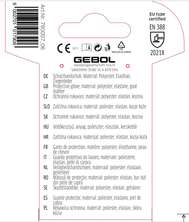 Gebol Handschuh Lonicera  