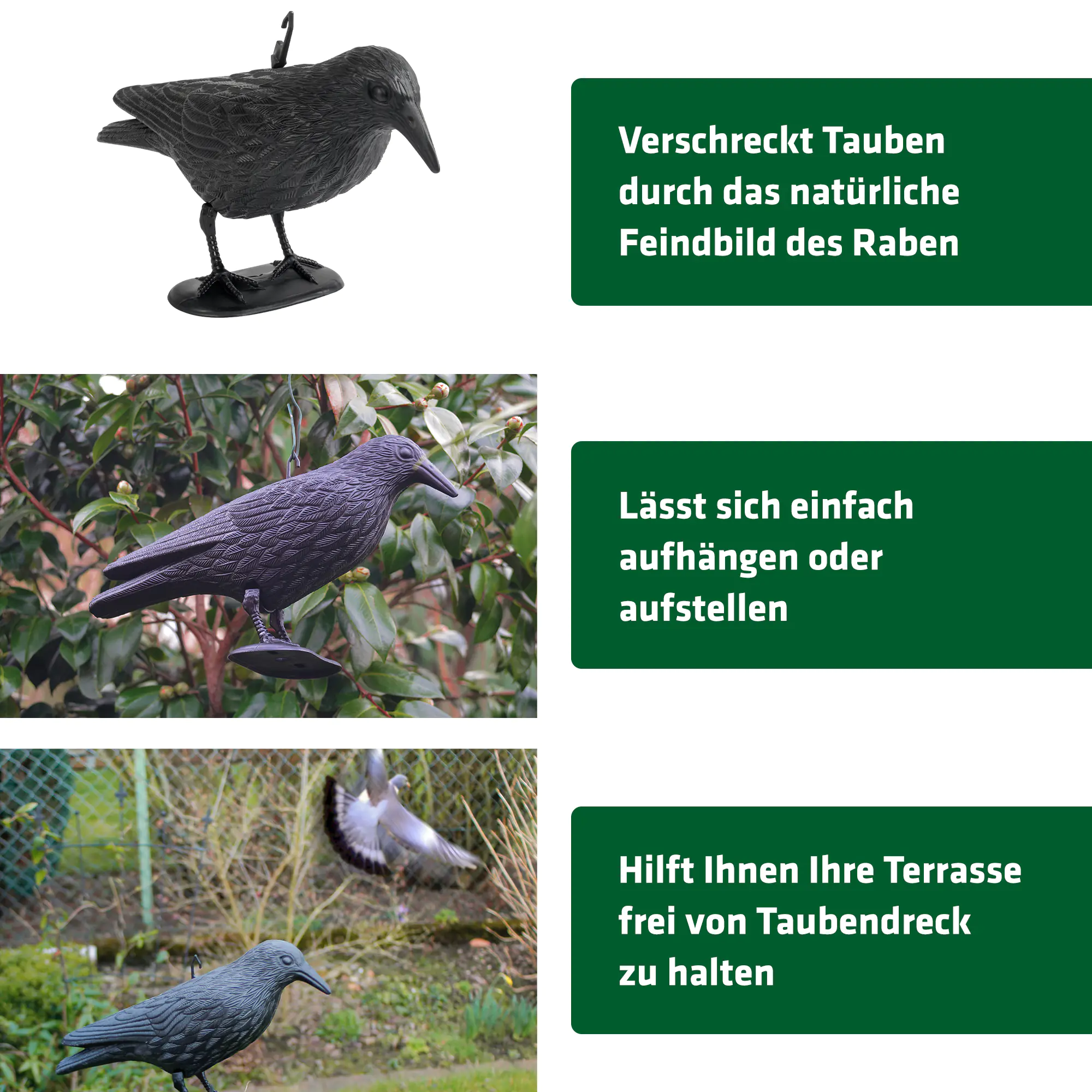 Gardigo Vogelabwehr Krähe schwarz