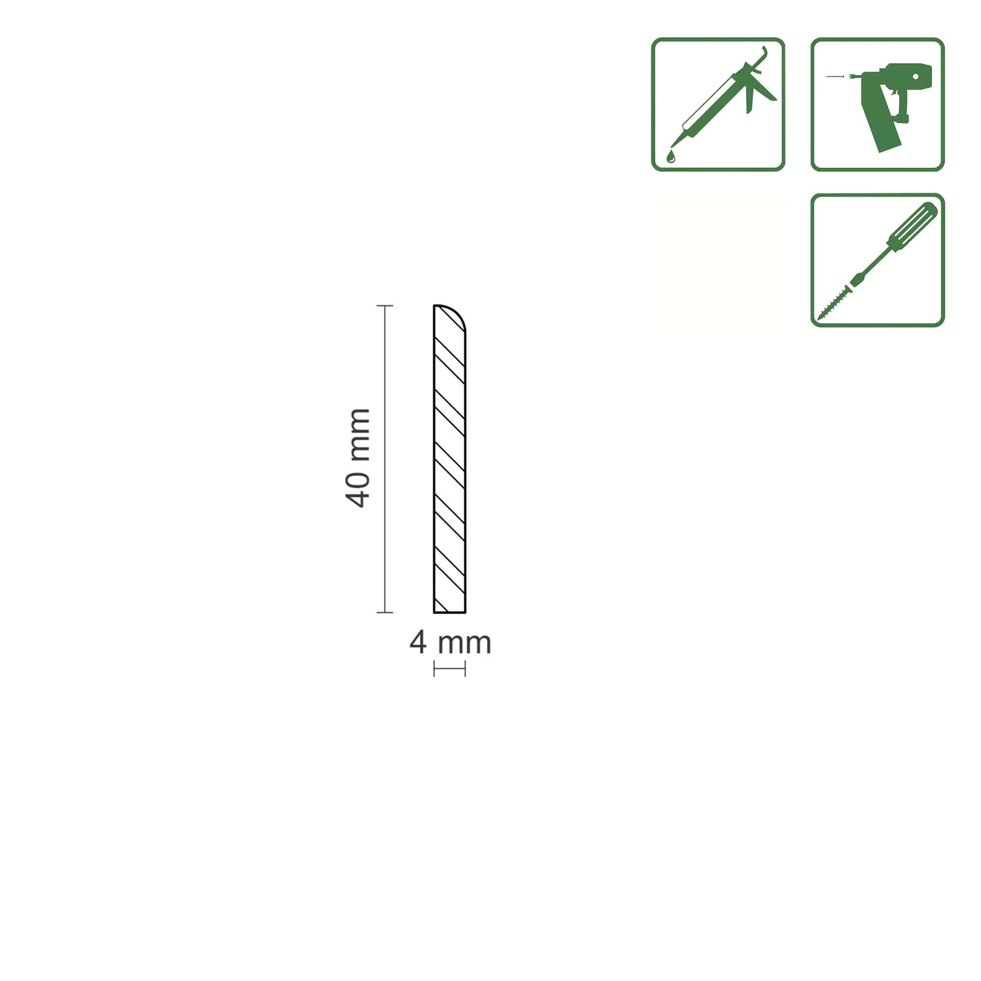 FN Neuhofer Tischkantleiste 2400 x 4 x 40 mm