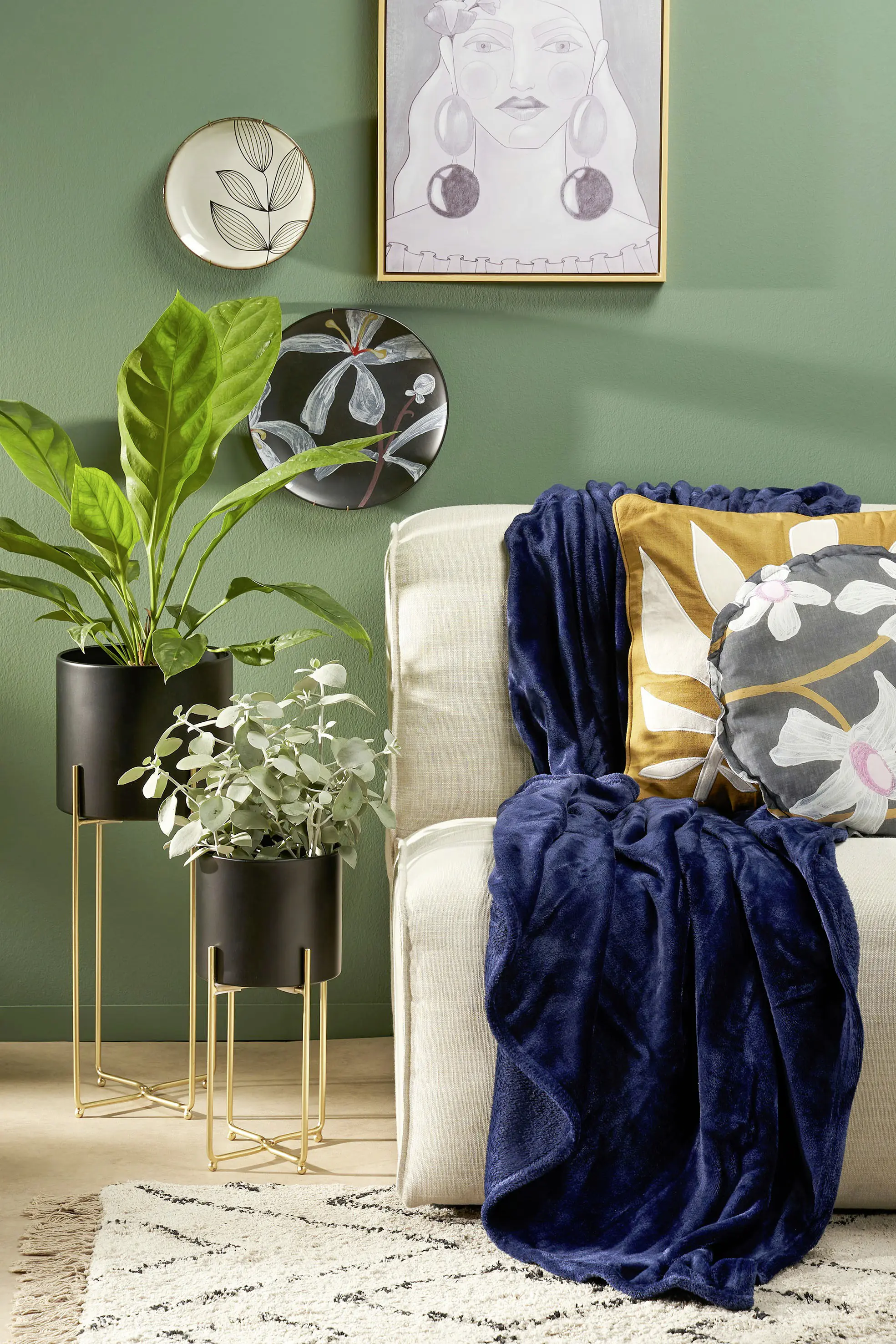 In the Mood Fleecedecke Famke dunkelblau Polyester 130 x 180 cm