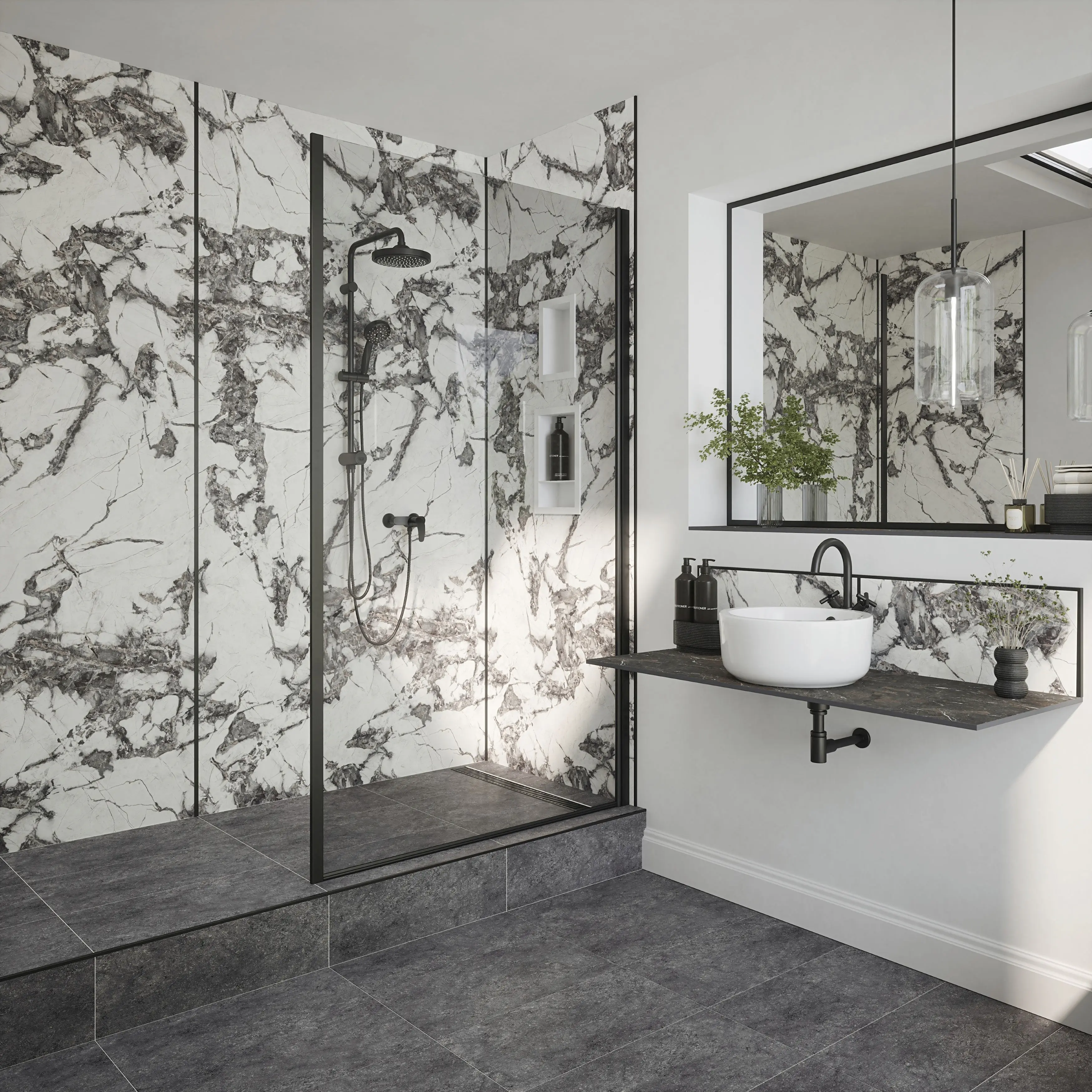 Wetwall Alloy Wandpaneel  Calacatta Fantasia 60 x 244 cm