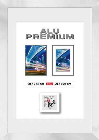 Aluminiumrahmen Quattro silber, 42 x 29,7 cm