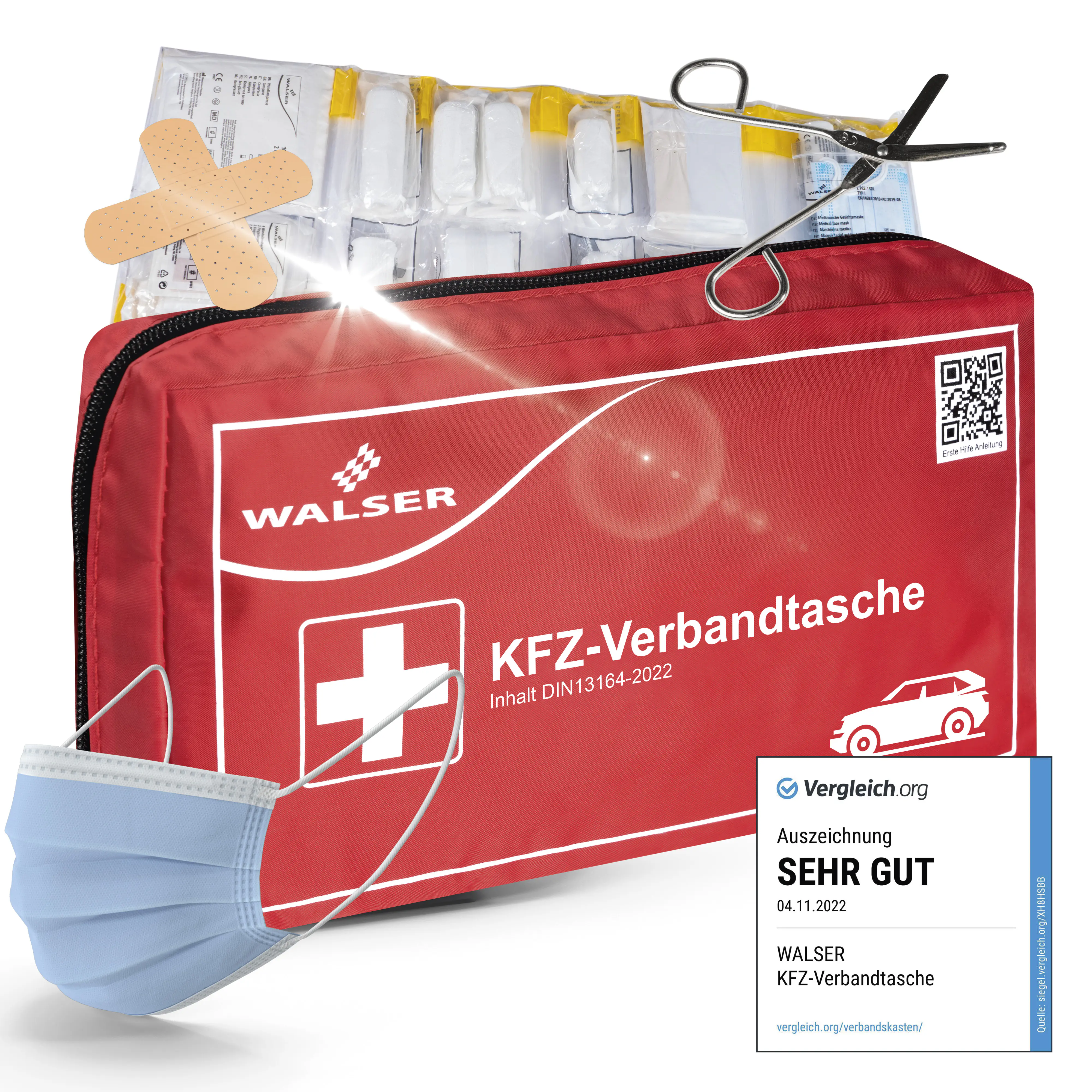 Walser KFZ Verbandstasche DIN 13164:2022  Walser KFZ Verbandstasche DIN 13164:2022