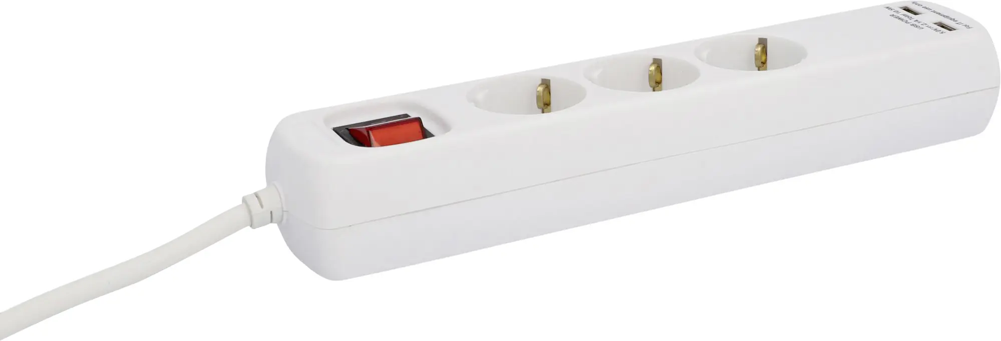 Unitec Steckdosenleiste 3-fach 1,4m mit 2 x USB Anschlüssen, weiß Unitec Steckdosenleiste 3-fach 1,4m mit 2 x USB Anschlüssen, weiß