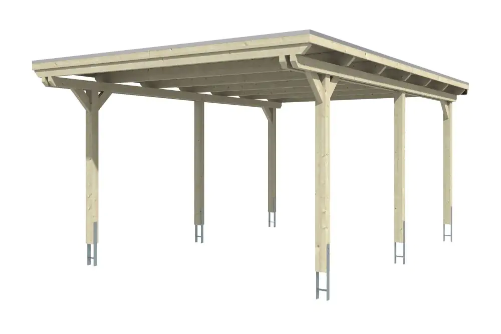 SKAN HOLZ Carport Emsland 404 x 604 cm mit Aluminiumdach