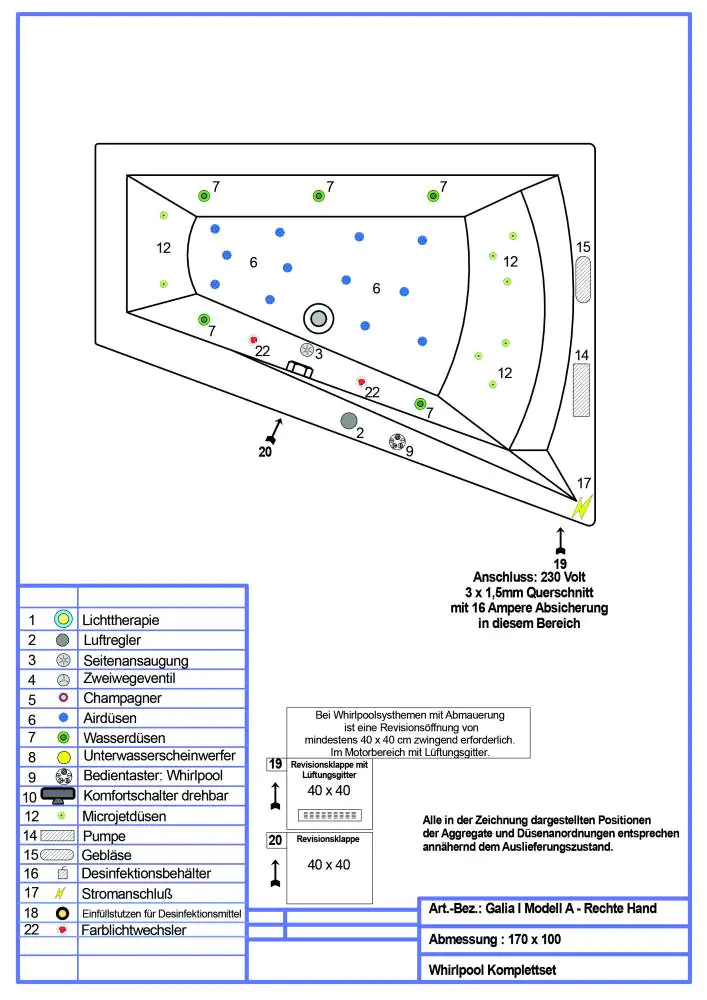 Ottofond Whirlpool-Komplettset Galia I 170 cm, weiß