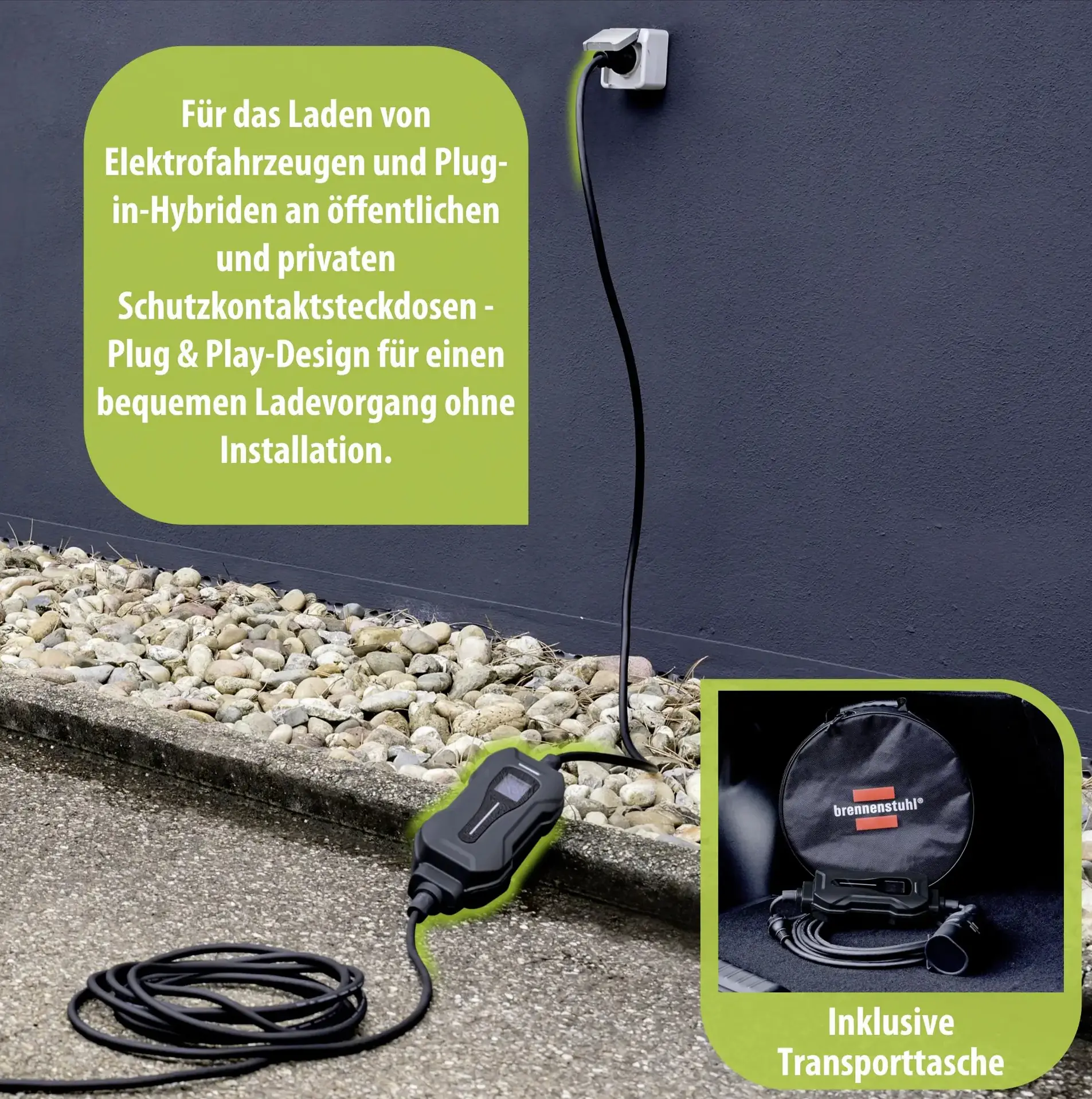 Brennenstuhl mobile Ladestation Wallbox Typ 2 2,3 kW 8 m Kabel