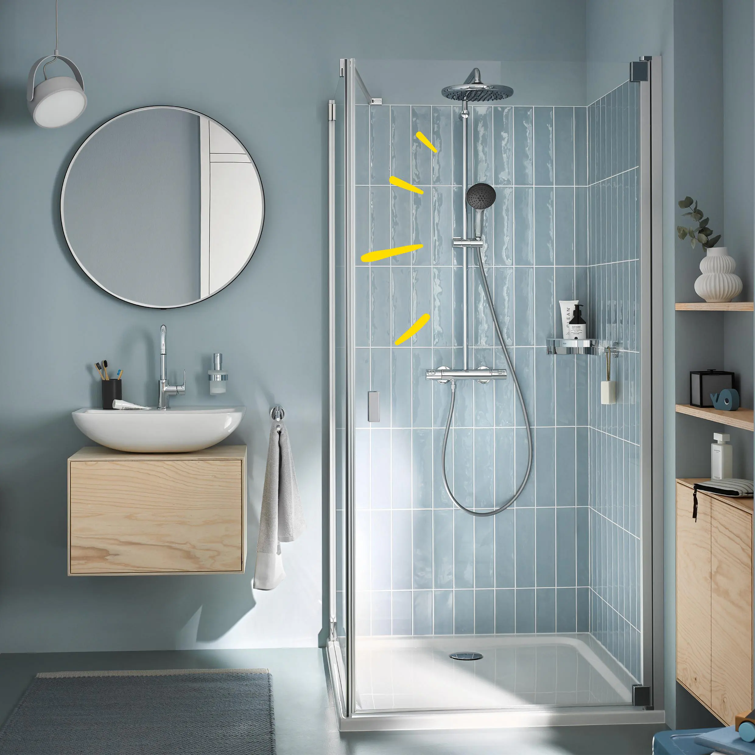 Grohe Kopfbrausesystem Vitalio Start 250 mit Thermostat chrom 113 x 40 cm Grohe Kopfbrausesystem Vitalio Start 250 mit Thermostat chrom 113 x 40 cm