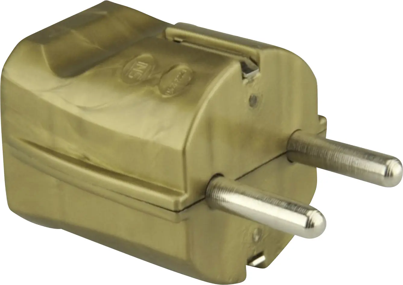 Schutzkontakt-Stecker ohne Knickschutz gold
