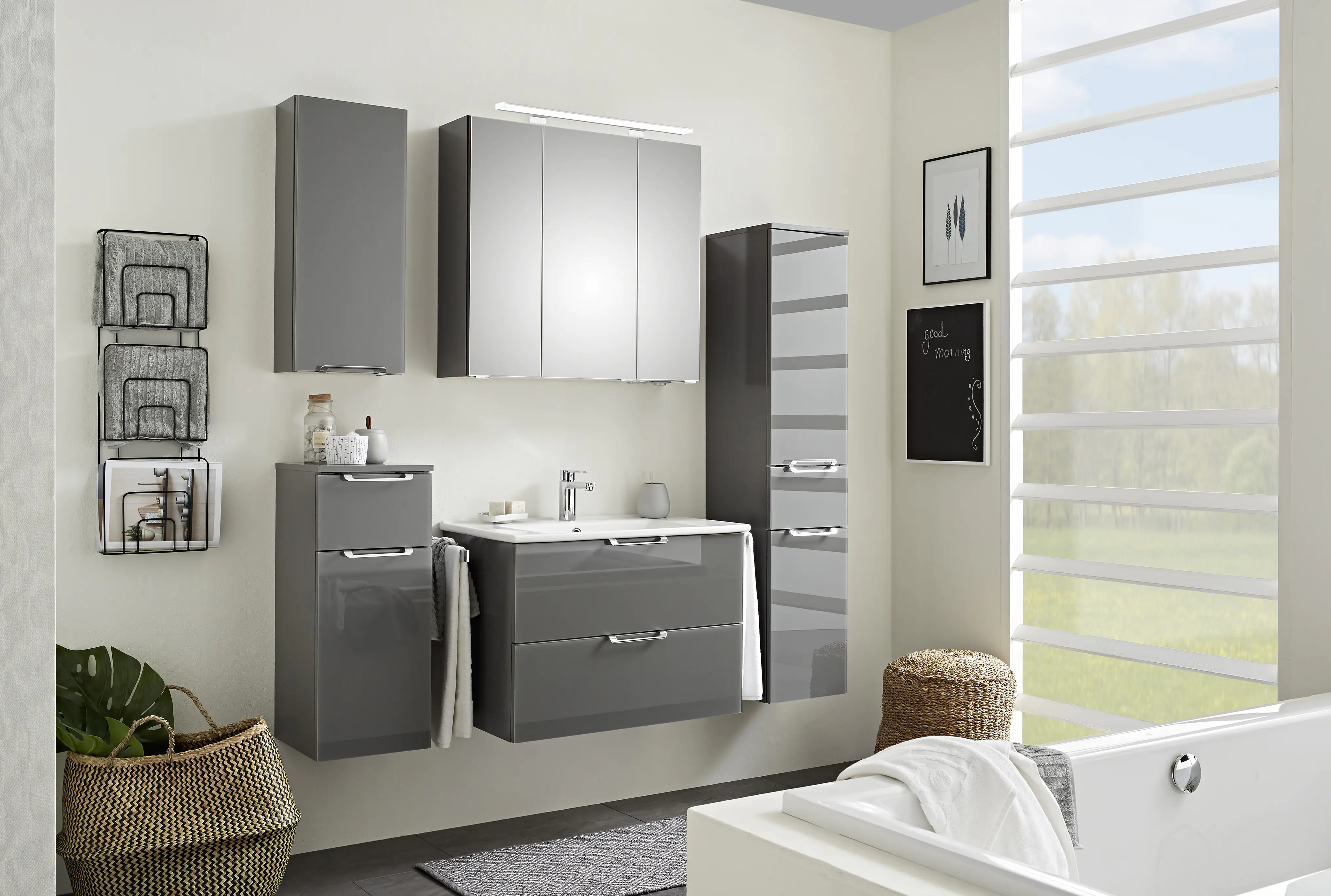 Pelipal Waschtisch-Unterschrank Ulm mit Keramikbecken, 54 x 75 x 45 cm