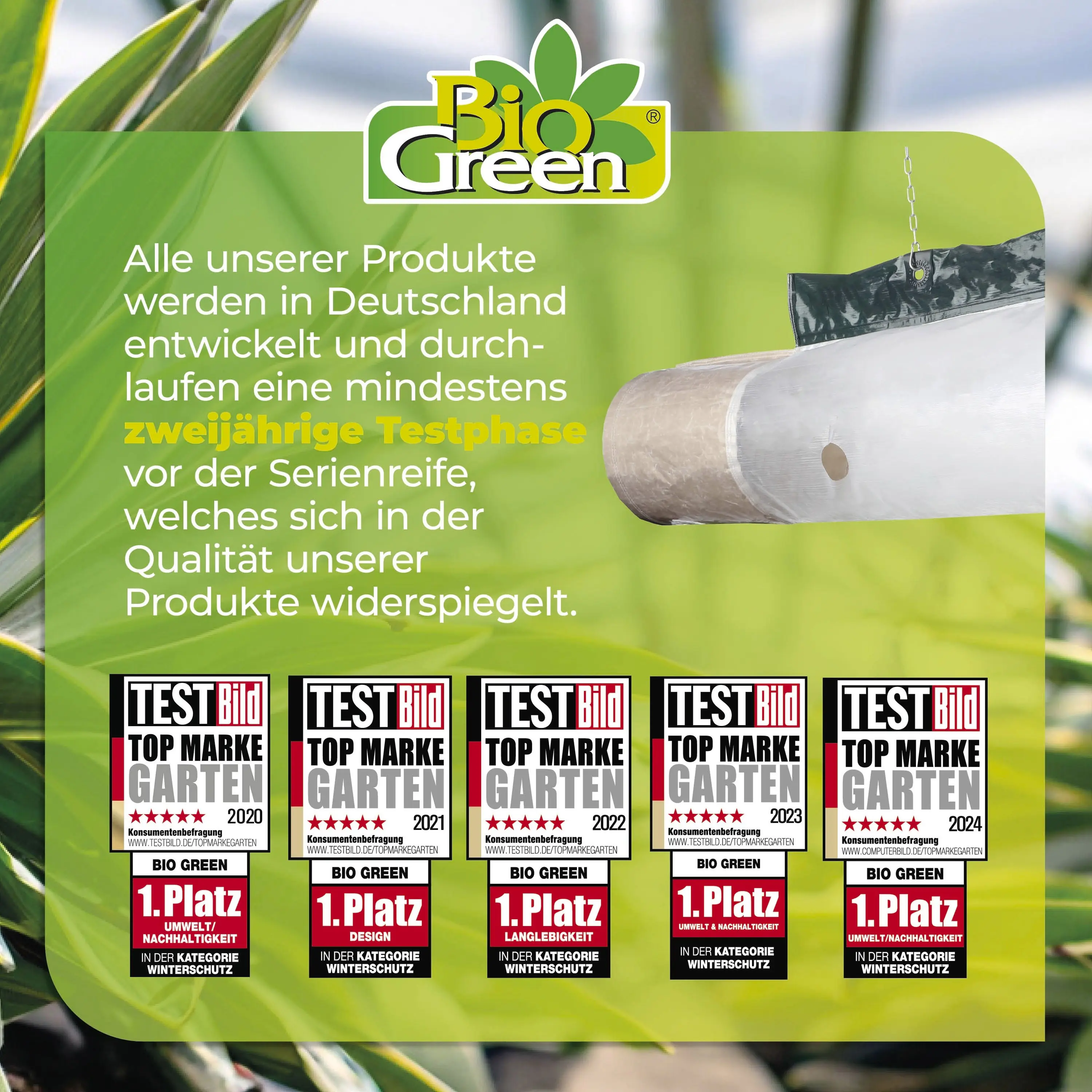 BioGreen Energiesparschlauch für Gewächshausheizung Phoenix transparent Ø 22 x 300 cm