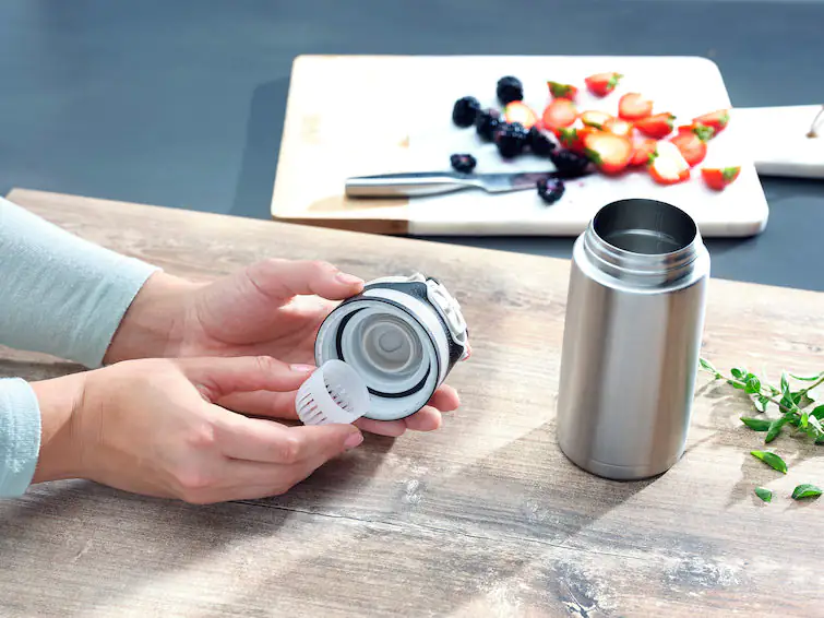Leifheit Thermobecher Flip 350 ml silber