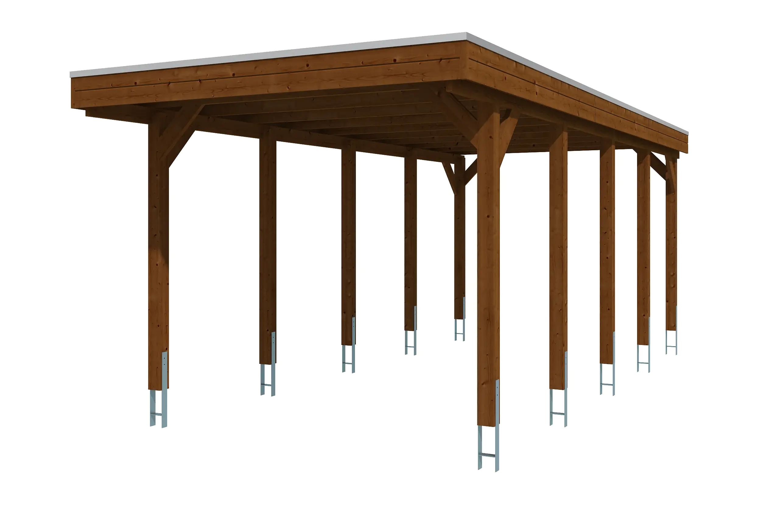 SKAN HOLZ Carport Friesland 314 x 708 cm mit Aluminiumdach