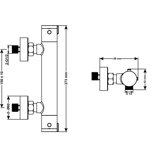 Cornat Brausethermostat Noir round schwarz 