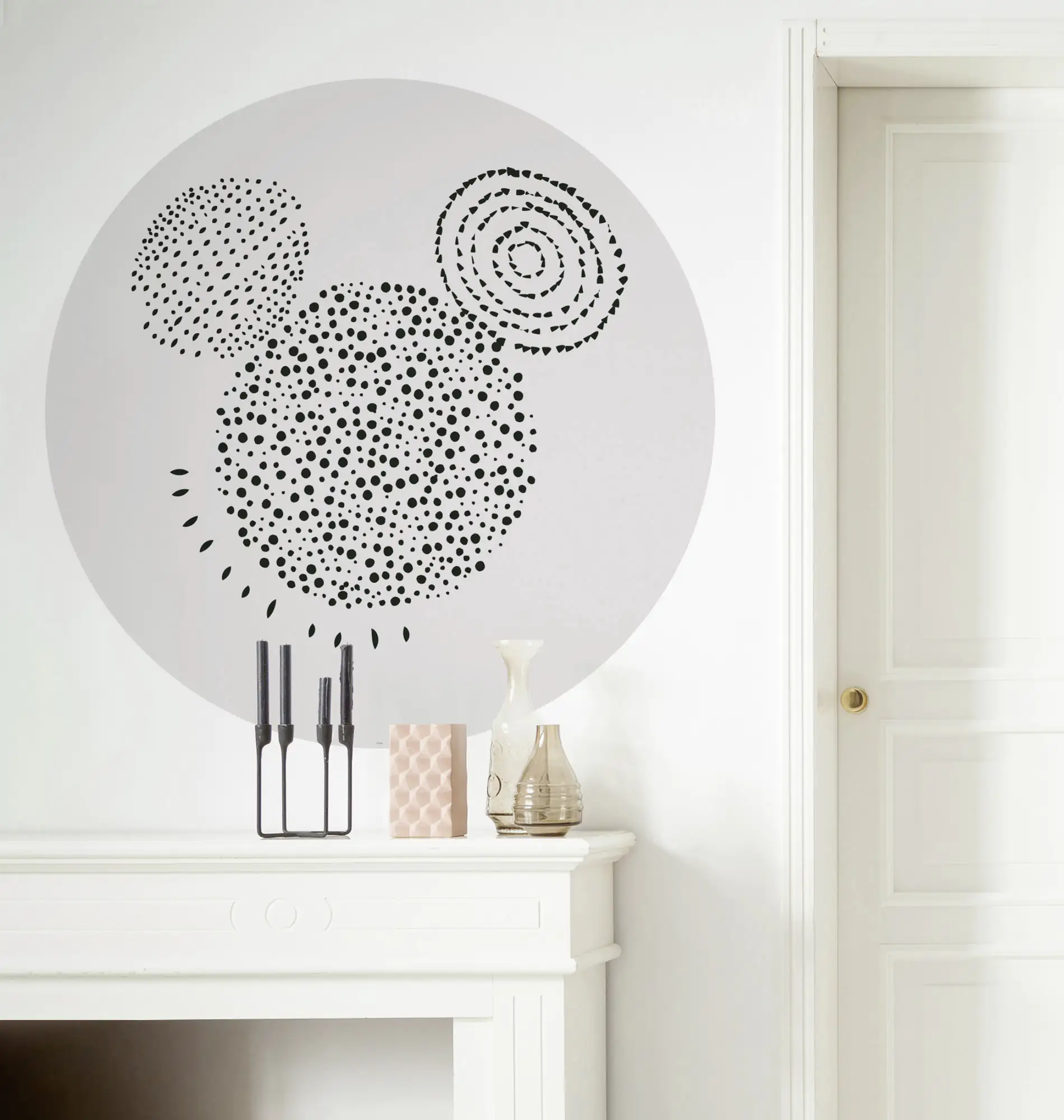 Komar Vlies Fototapete Dot Mickey Stipple Art Ø 128 cm, selbstklebend