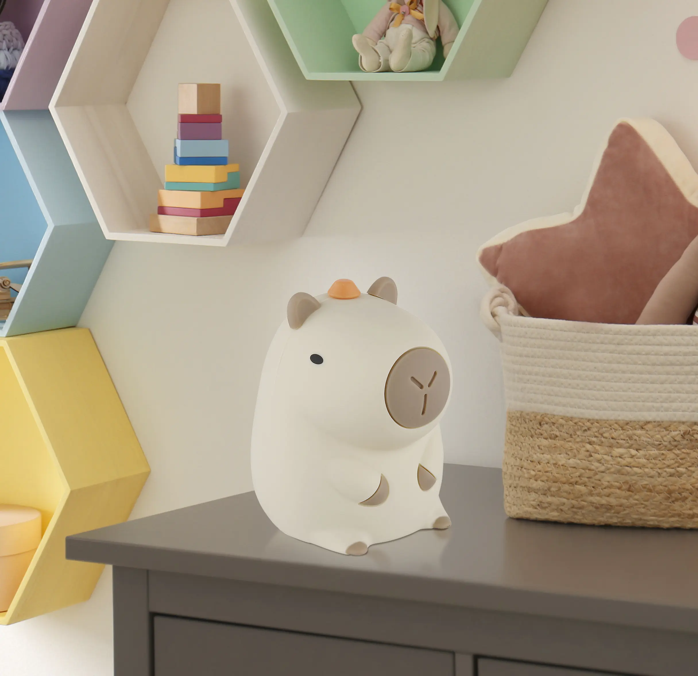 Globo Akku Tischleuchte Caybara 1,5W RGBW braun Kunststoff