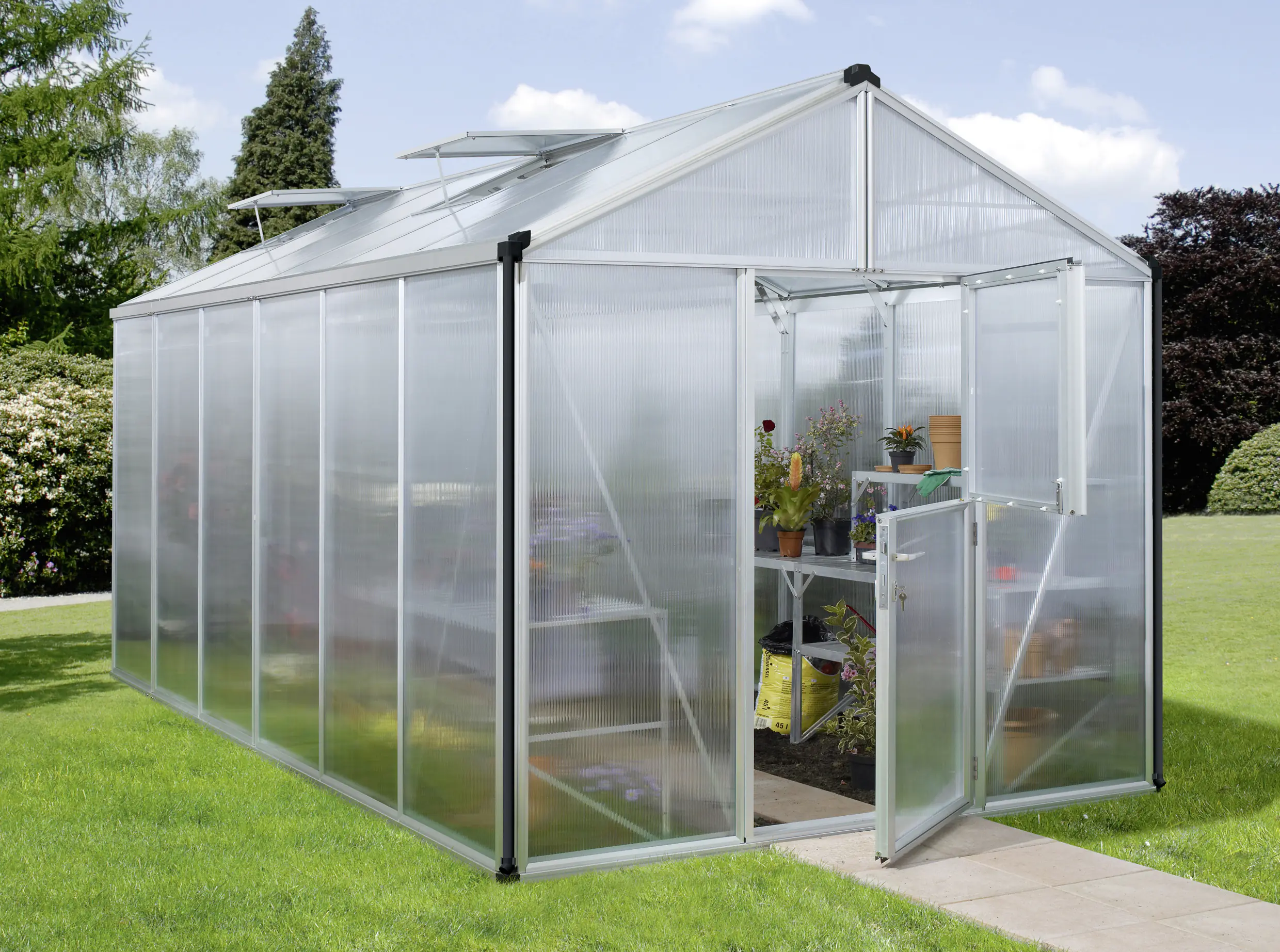 Vitavia Gewächshaus Zeus 11900 266 x 473 cm 10 mm Hohlkammerplatten Vitavia Gewächshaus Zeus 11900 266 x 473 cm 10 mm Hohlkammerplatten