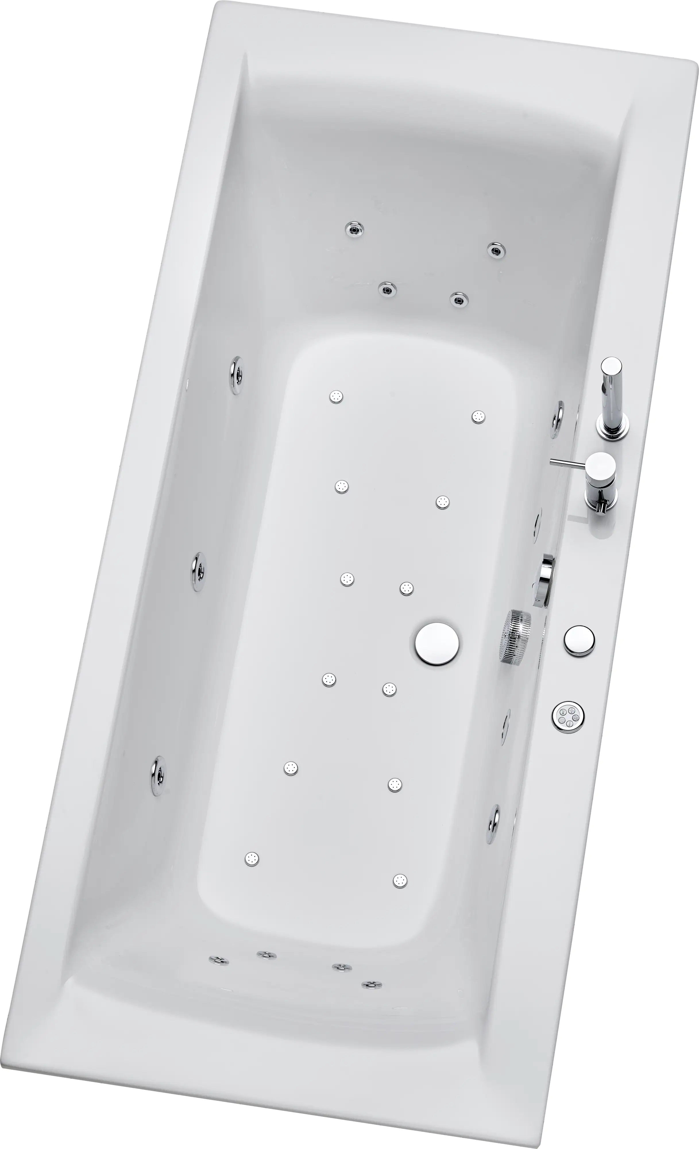 Ottofond Whirlpool-Badewannen-Komplettset Rosa 190 cm mit Armatur S2000