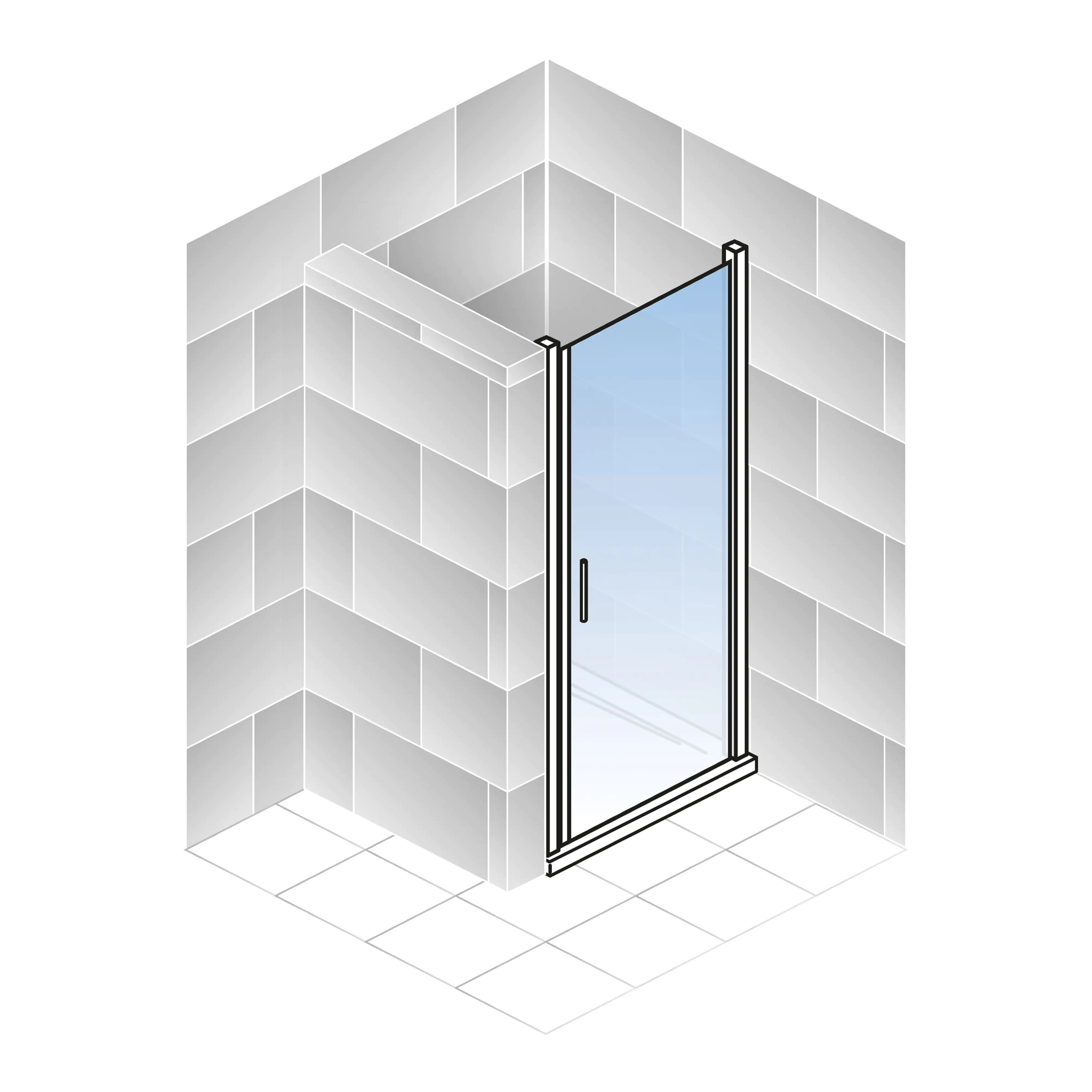 Schulte Drehtür in Nische Alexa Style 2.0 90 x 192 cm mattschwarz Schulte Drehtür in Nische Alexa Style 2.0 90 x 192 cm mattschwarz