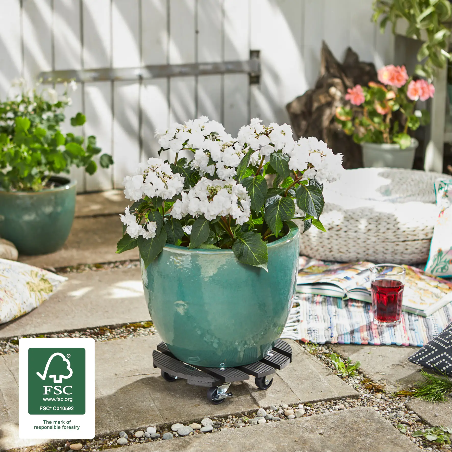 WAGNER Pflanzenroller WPC rund Ø 29 cm Tragkraft bis max. 100 kg