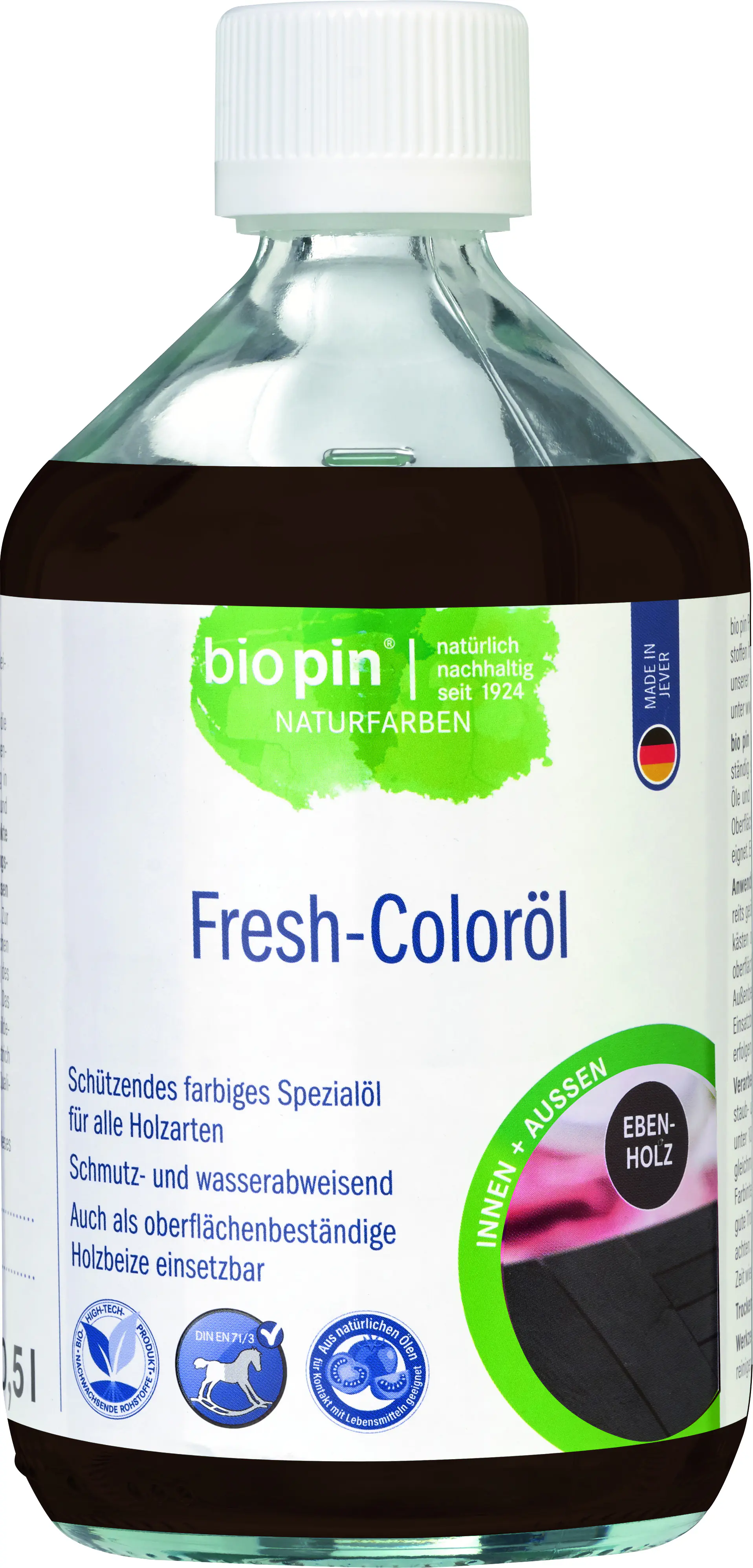 Biopin Naturfarben Holz-Coloröl 500 ml ebenholz