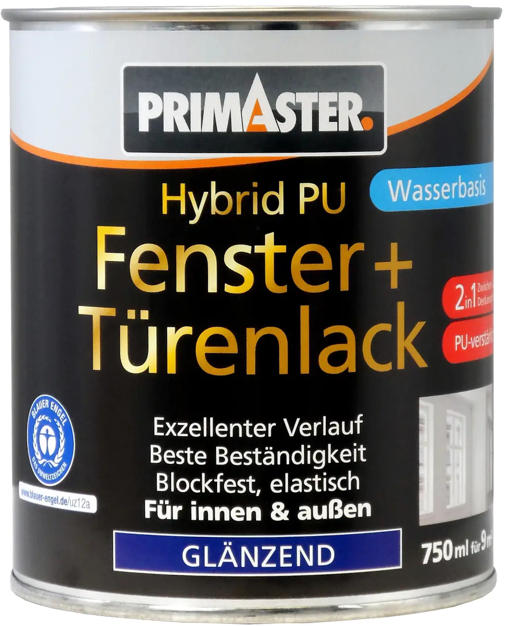 Primaster Hybrid-PU Fenster- u. Türenlack 750 ml weiß glänzend