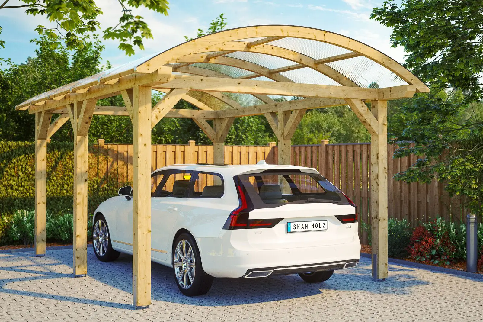 SKAN HOLZ Bogendach-Carport Franken 376 x 755 cm natur